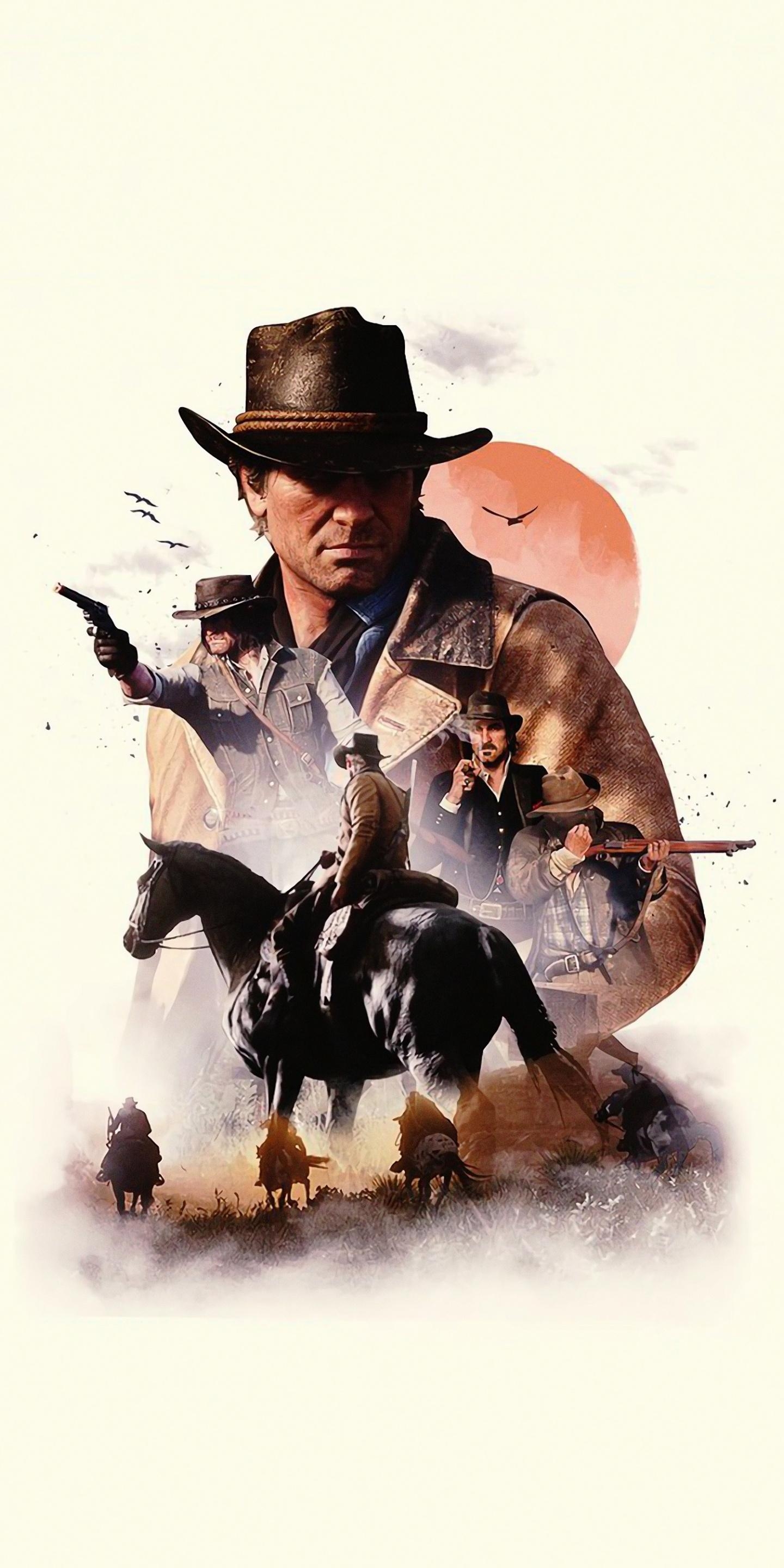 1440x2880 Download  wallpaper video game, poster, red dead, Phone