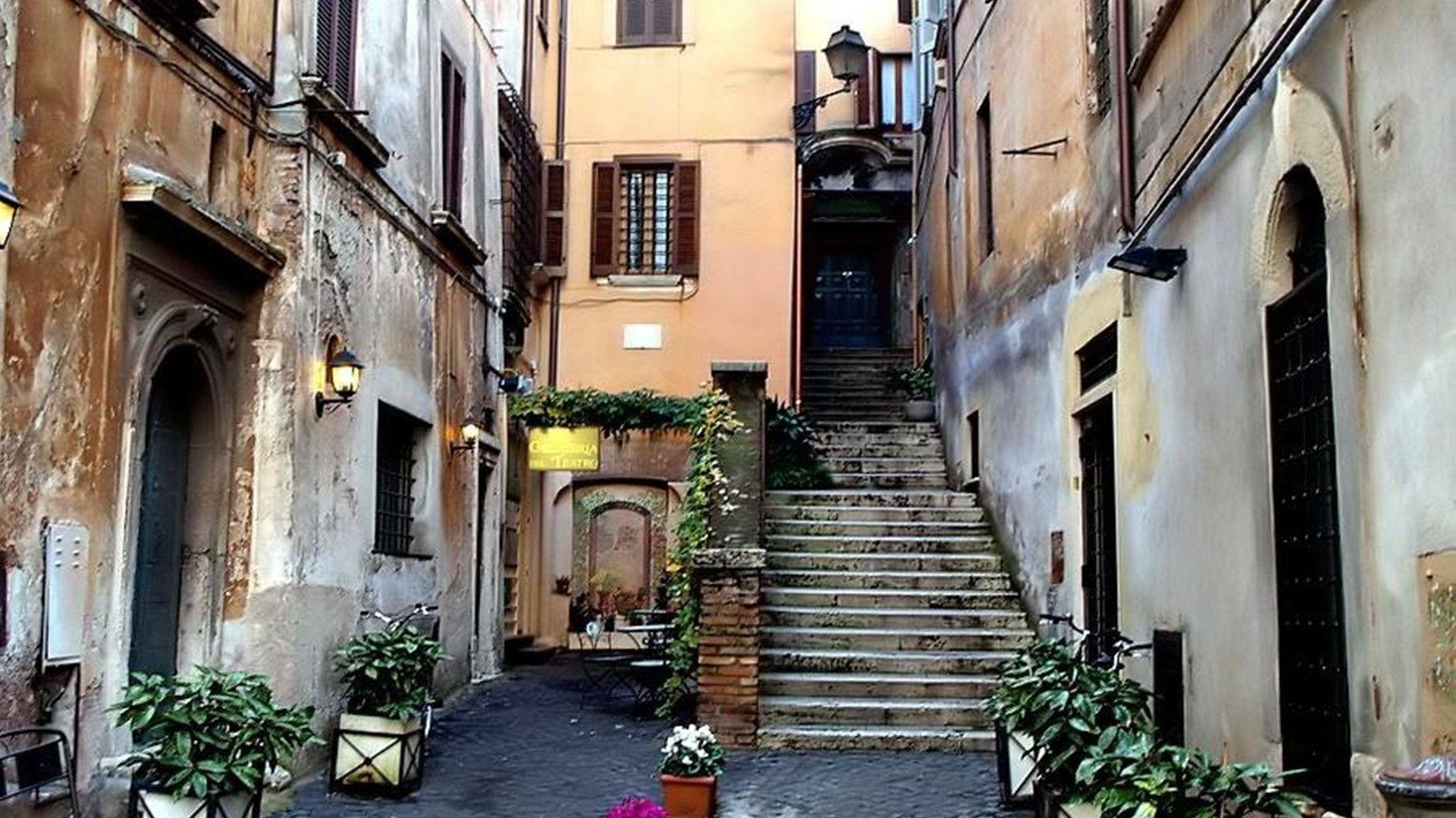 1920x1080 Houses: Small Sreet Palermo Beauty Huses Street Italy Stairs, Desktop