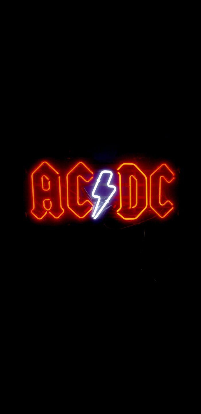 700x1440 Neon AC DC. Rock Band Posters, Acdc, Band Wallpaper, Phone