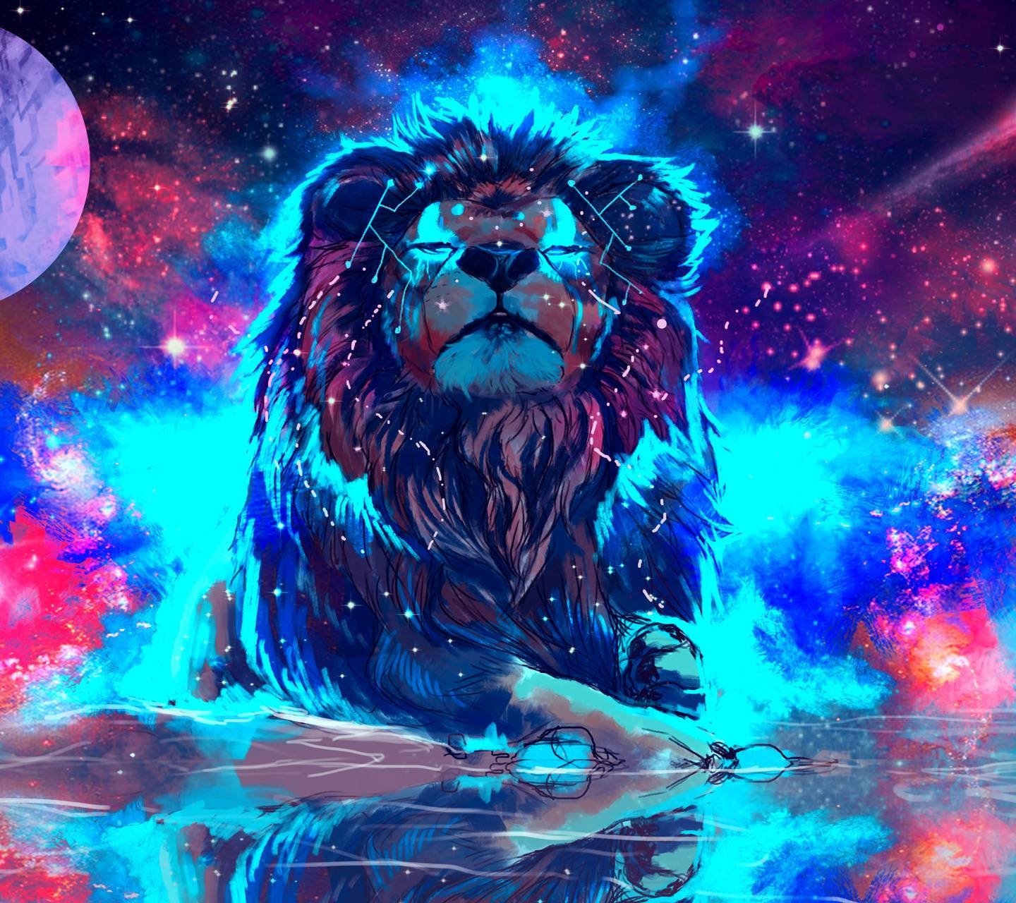 1440x1280 Tiger Galaxy wallpaper, Desktop