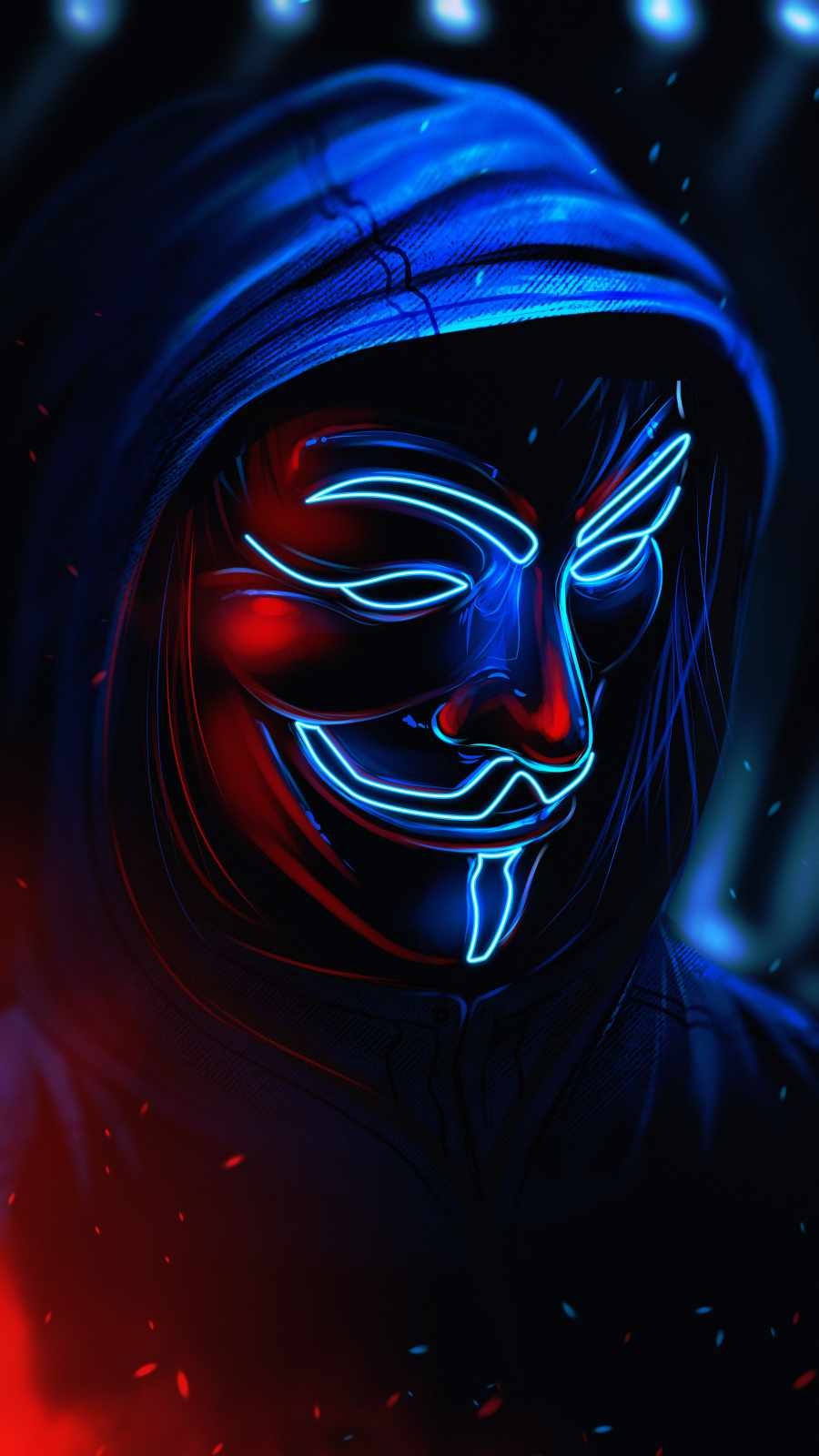 900x1600 Neon Mask In Hoodie IPhone Wallpaper Wallpaper, iPhone Wallpaper, Phone