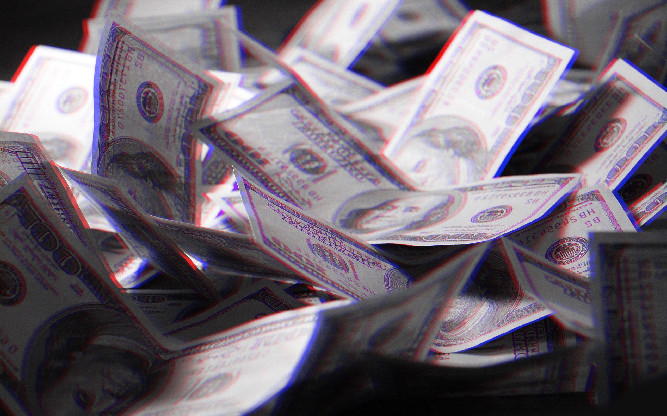 2560x1600 Wallpaper, black, vehicle, blue, money, anaglyph 3D, ART, color, design, scrap, Desktop