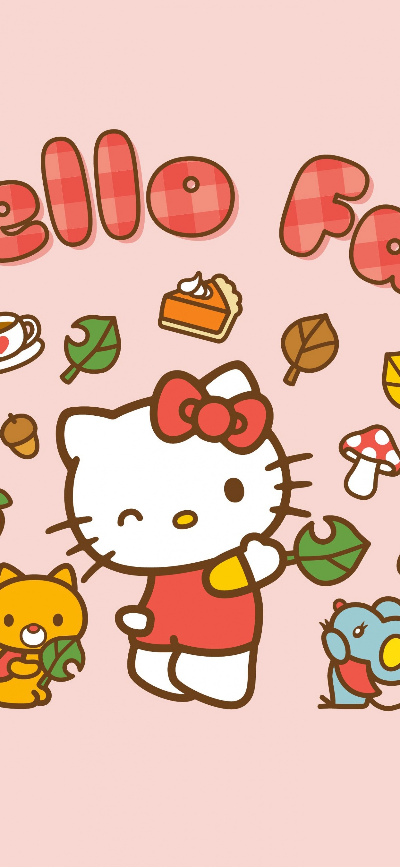 1290x2780 Hello Fall Wallpaper 4K, Hello Kitty background, Phone