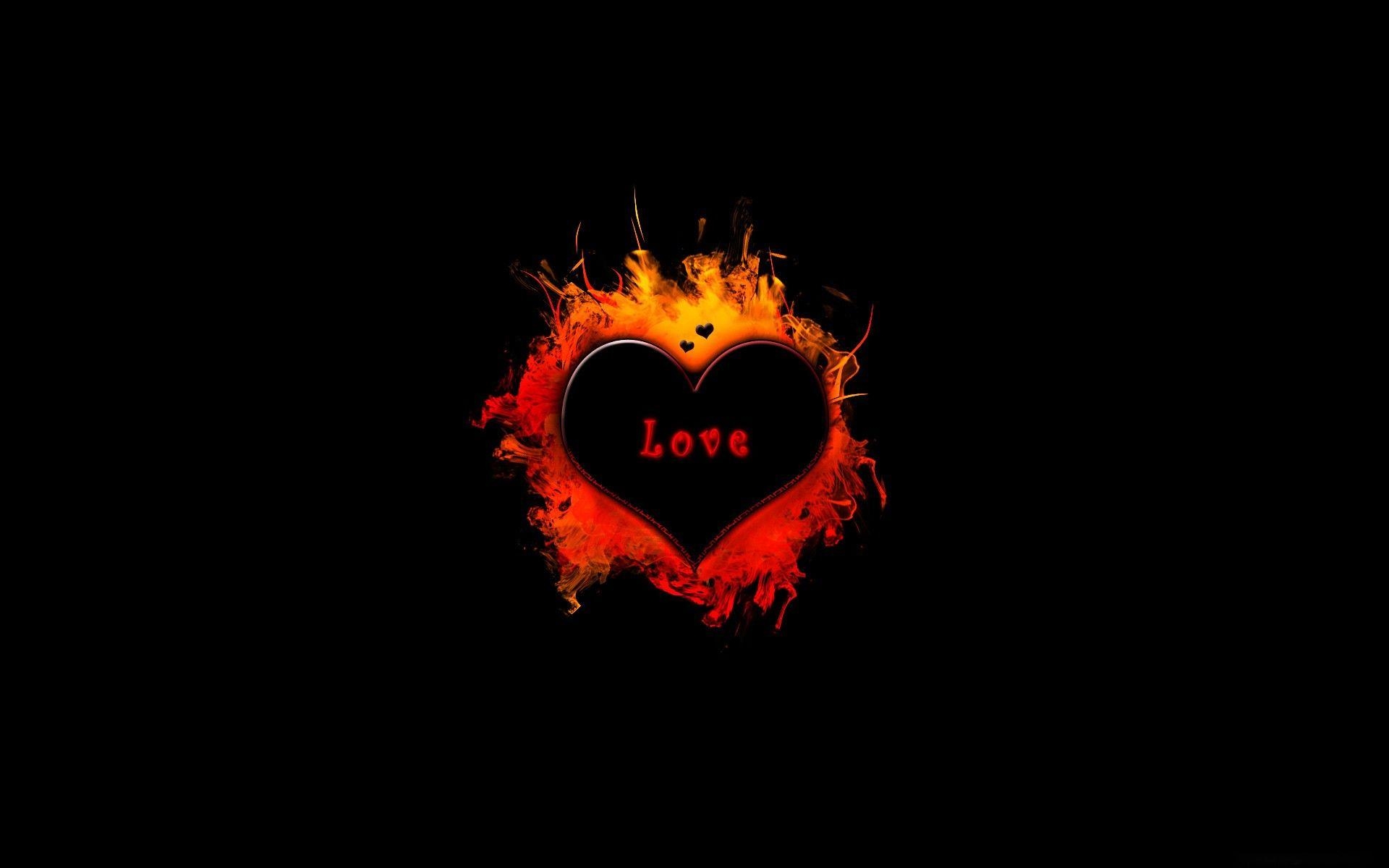 1920x1200 Heart Love Black, Desktop