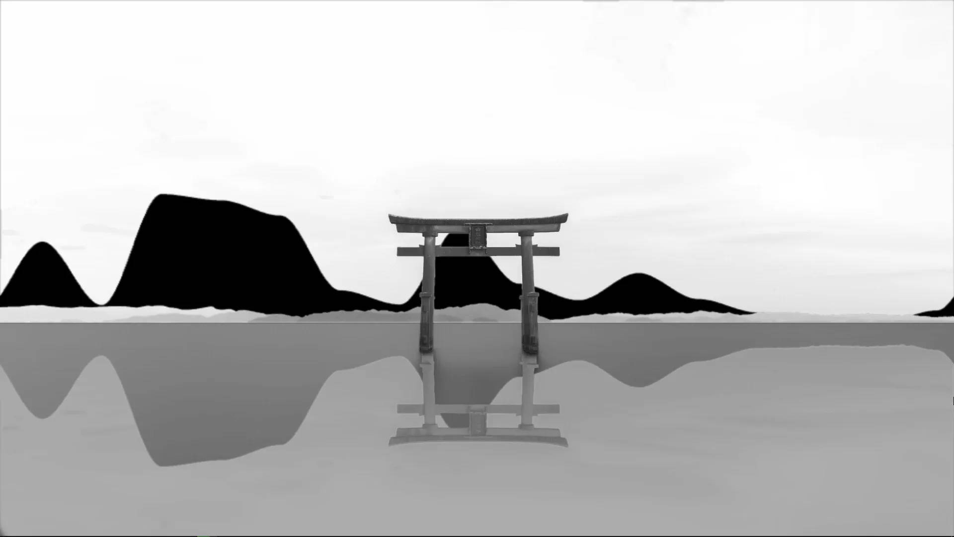 1920x1080 Download Torii Gate Black And White Wallpaper, Desktop