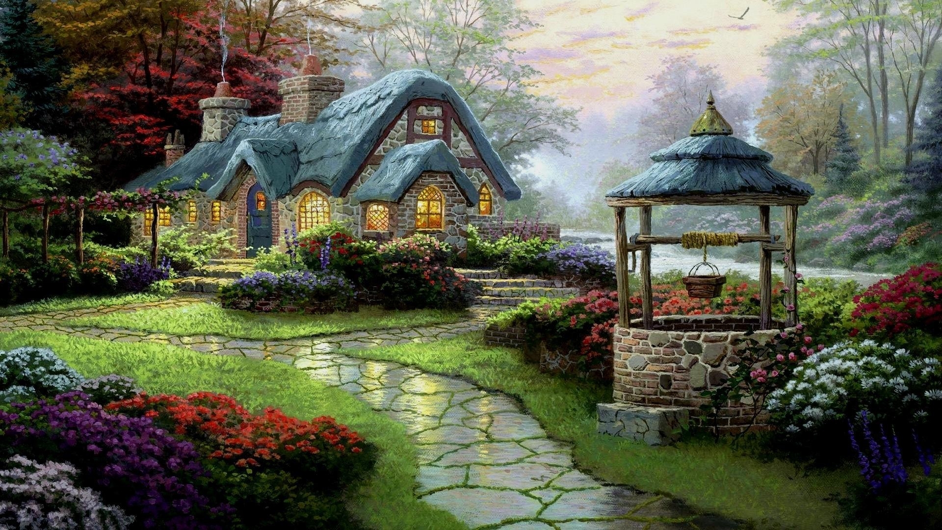 1920x1080 English Cottage Wallpaper, Desktop