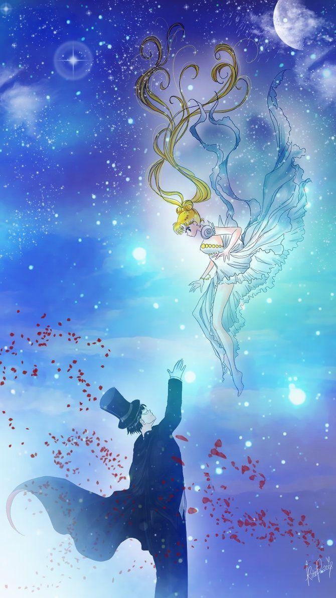 670x1200 Usagi and Mamoru, Falling Princess. Sailor Moon Till The End, Phone