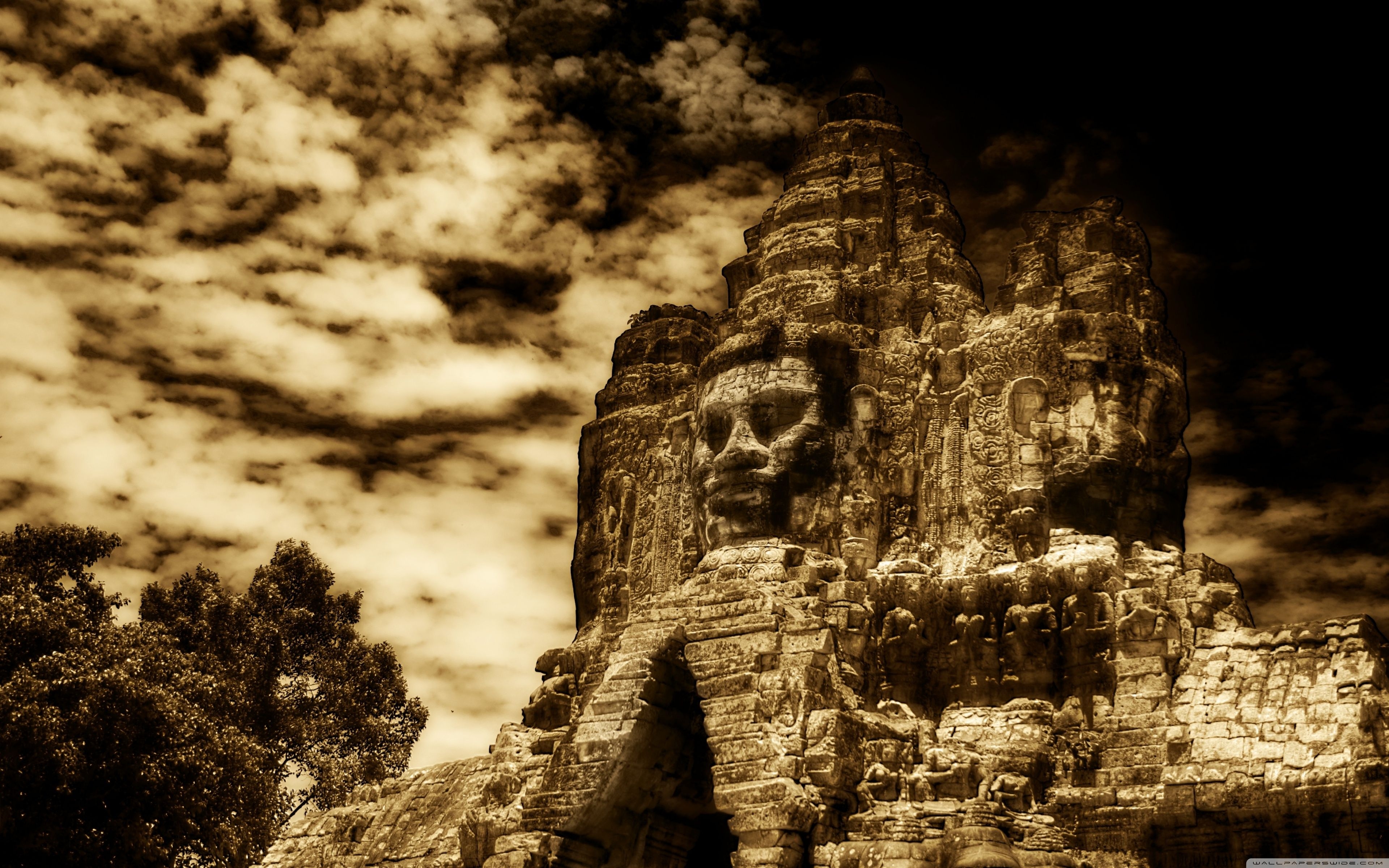 3840x2400 The Buddha King Of Angkor Wat, Cambodia HD desktop wallpaper, Desktop