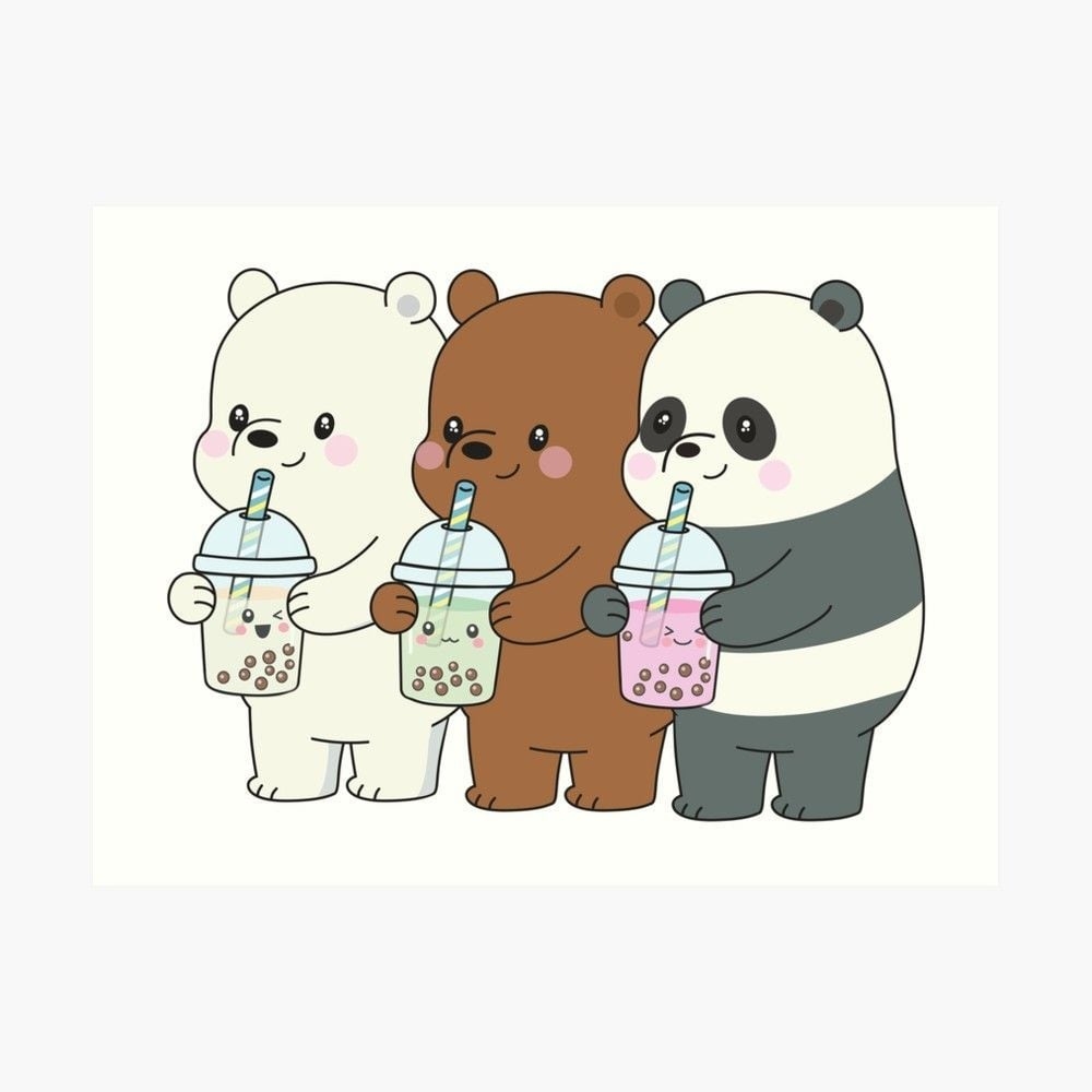 1000x1000 We Bare Bears' Art Print by plushism. Cute bear drawings, Ice bear we bare bears, Bear wallpaper, Phone