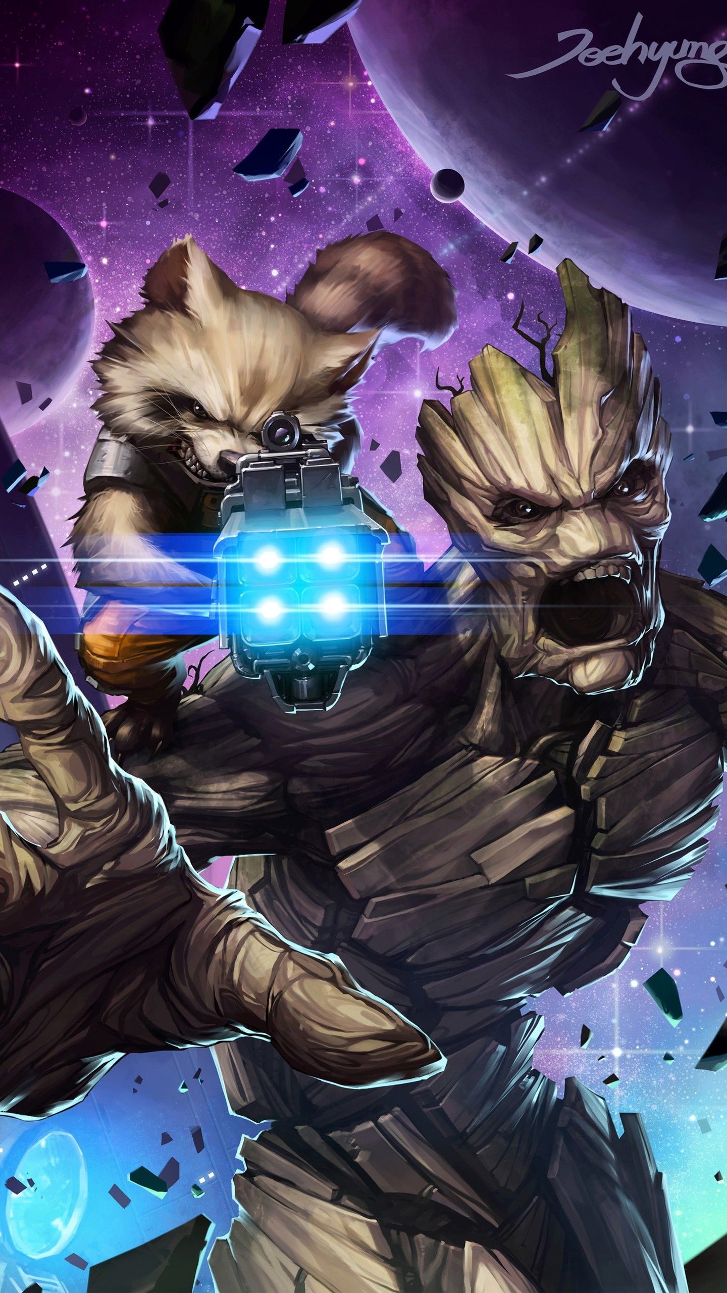 1440x2560 Marvel Comics Rocket And Groot HD Wallpaper, Phone