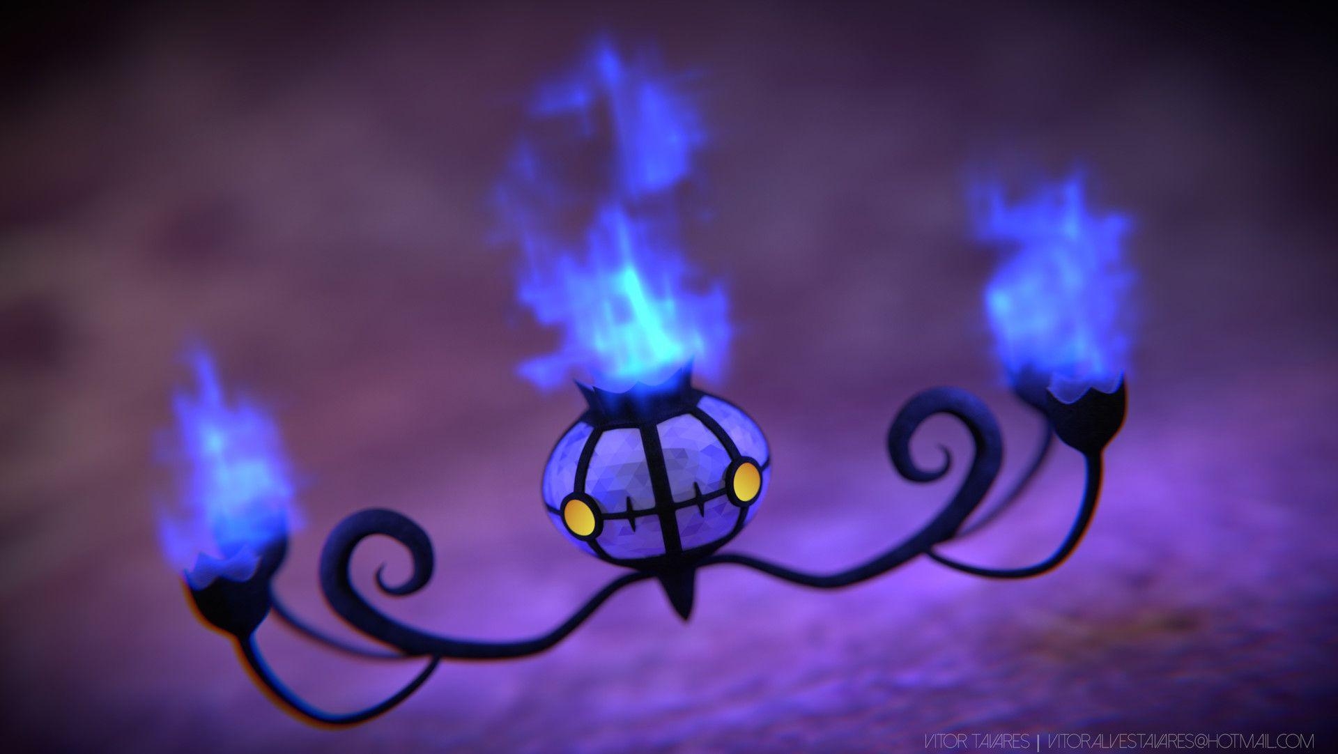 1920x1090 FanArt Pokemon Chandelure, Vítor Tavares, Desktop