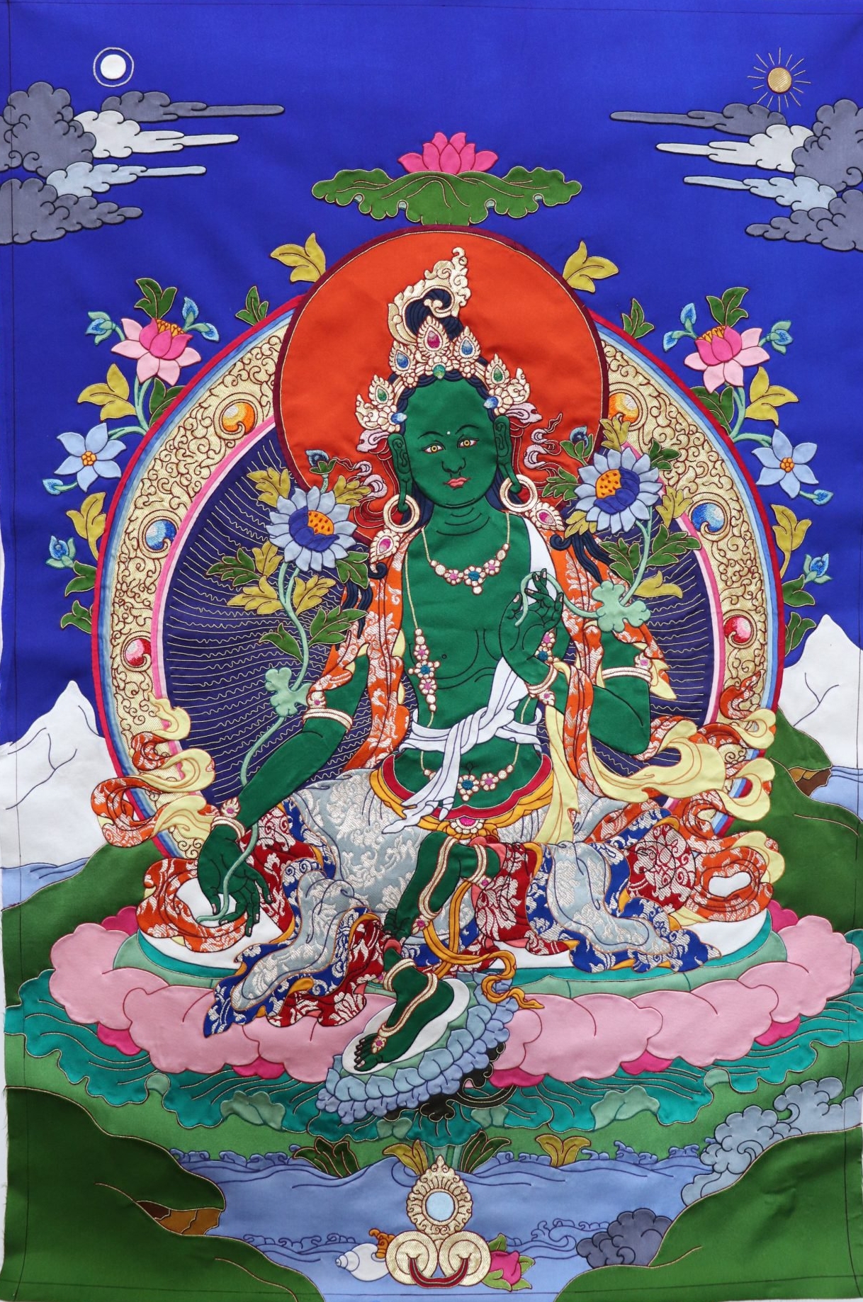 1220x1840 Green Tara Applique Thangka • Mandalas Life, Phone