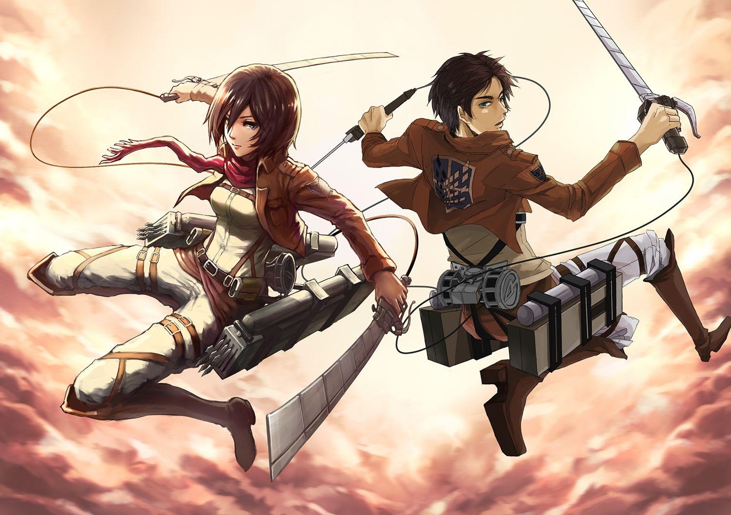 1500x1060 Attack On Titan Eren and Mikasa Wallpaper Free Attack On Titan Eren and Mikasa Background, Desktop