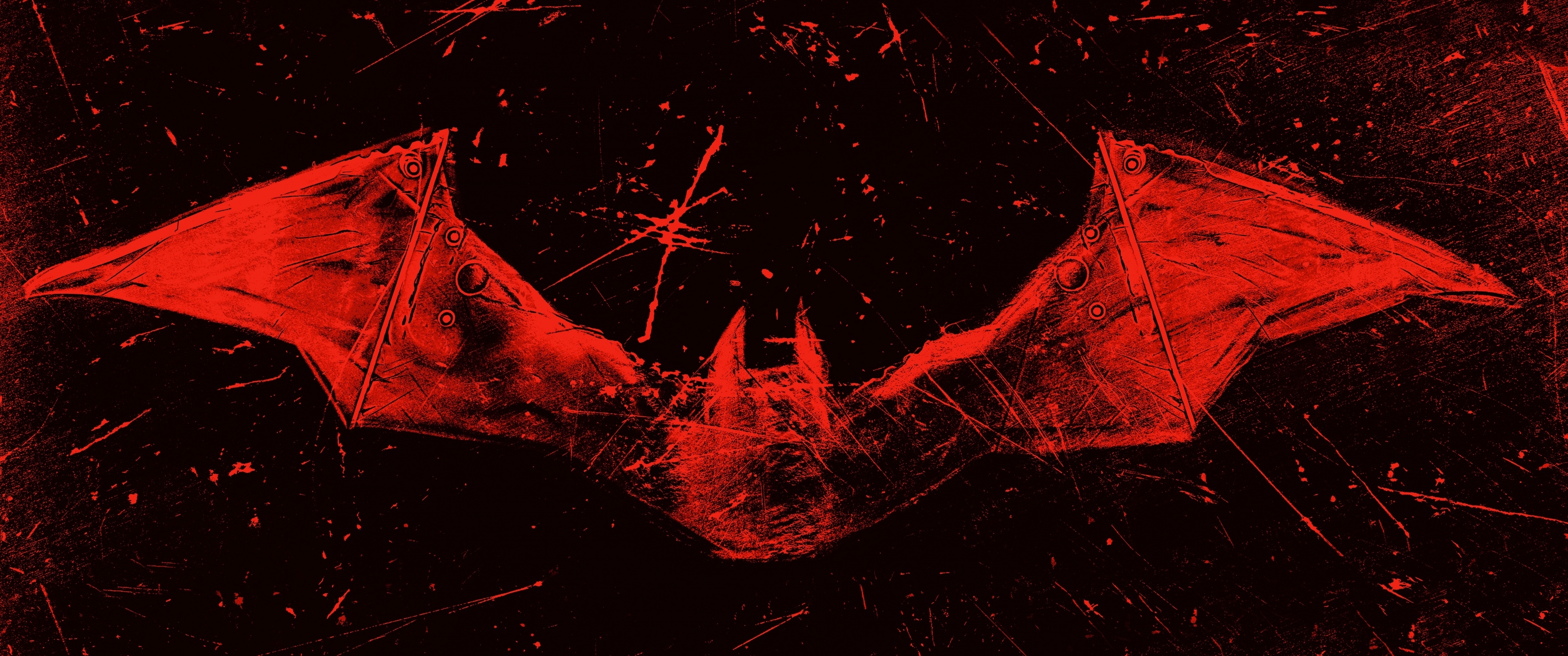 3440x1440 The Batman Wallpaper 4K, 2022 Movies, Red background, Dark background, Movies, Dual Screen