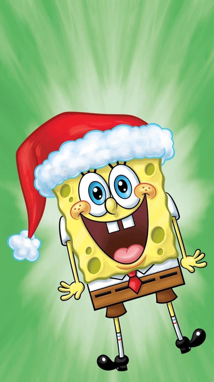 750x1340 It's Santa!. Spongebob wallpaper, Christmas wallpaper iphone cute, Christmas cartoon characters, Phone