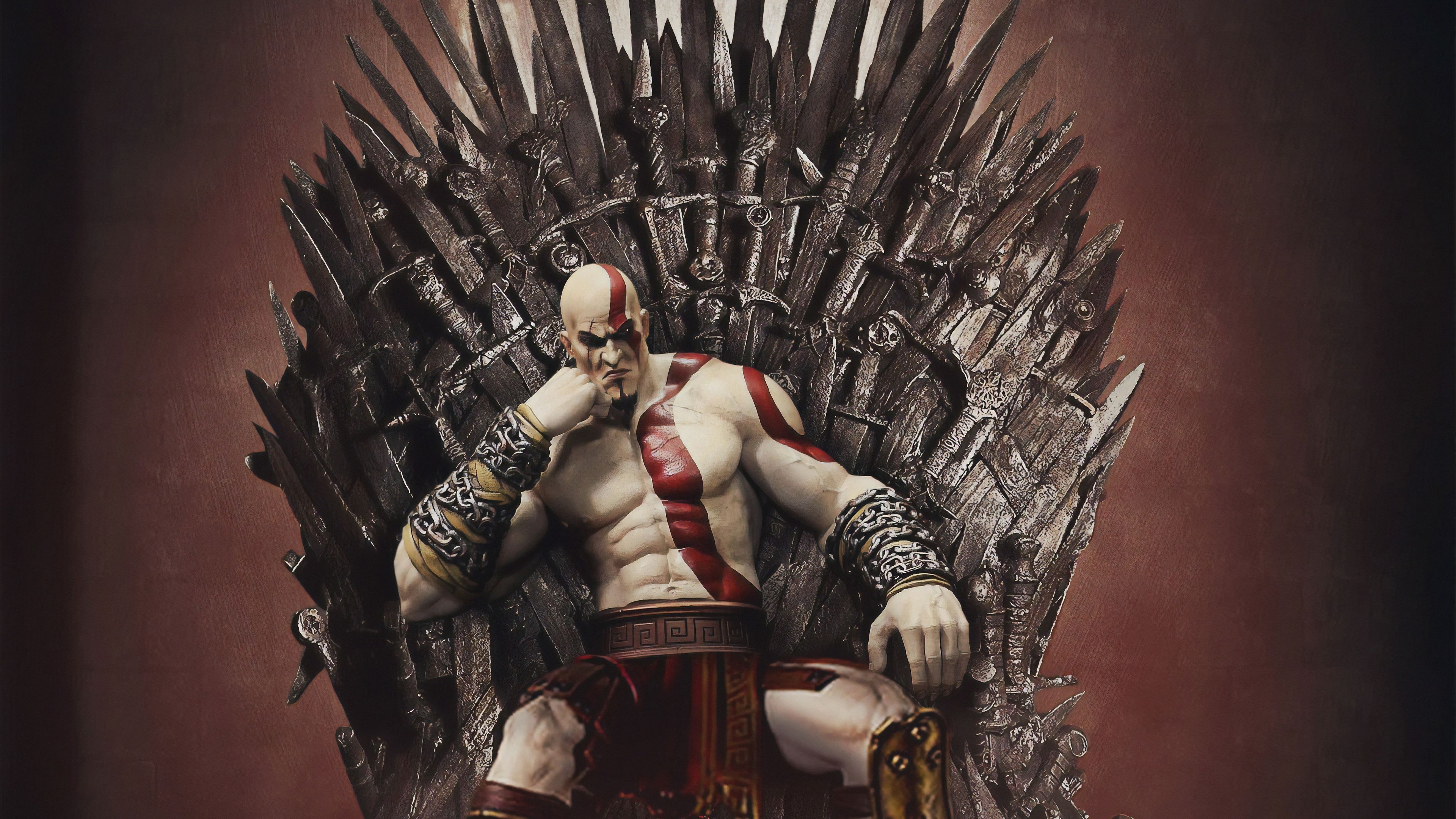 3840x2160 Kratos on the Iron Throne 4k Ultra HD Wallpaper, Desktop