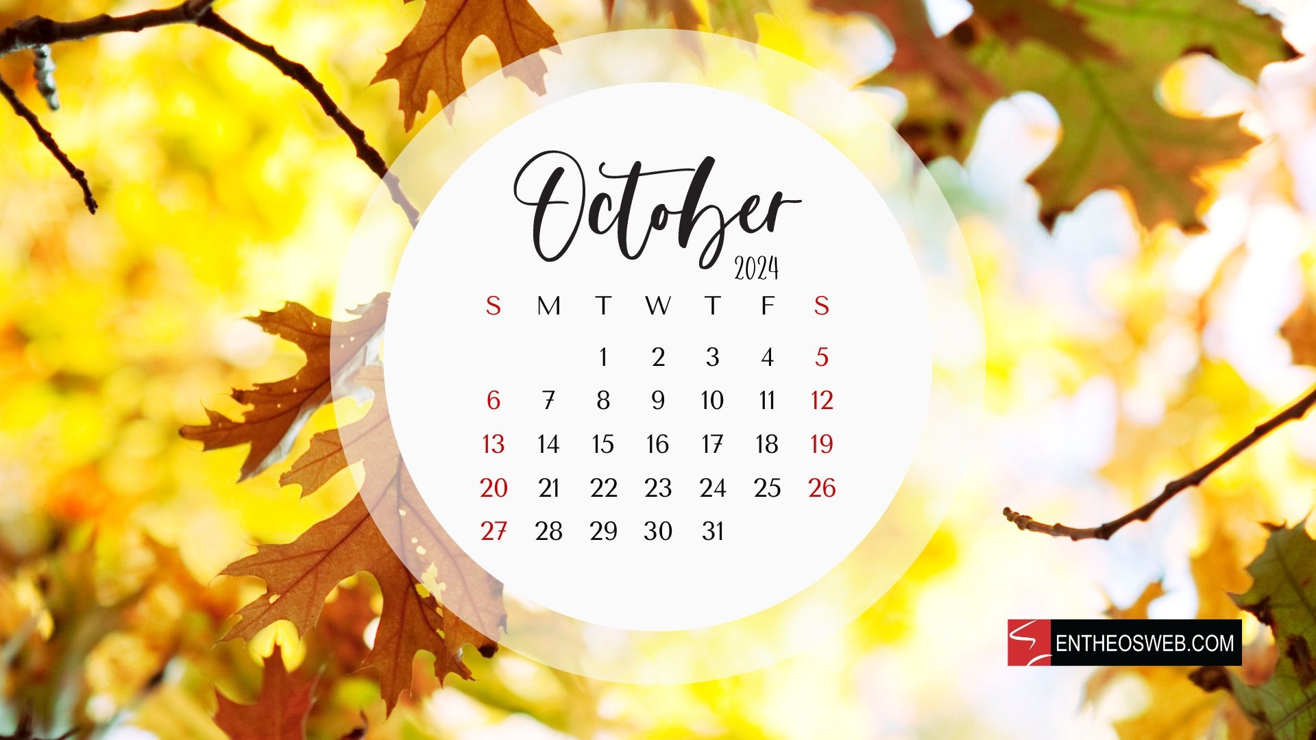 1920x1080 October 2024 Calendar Desktop Wallpaper, Desktop