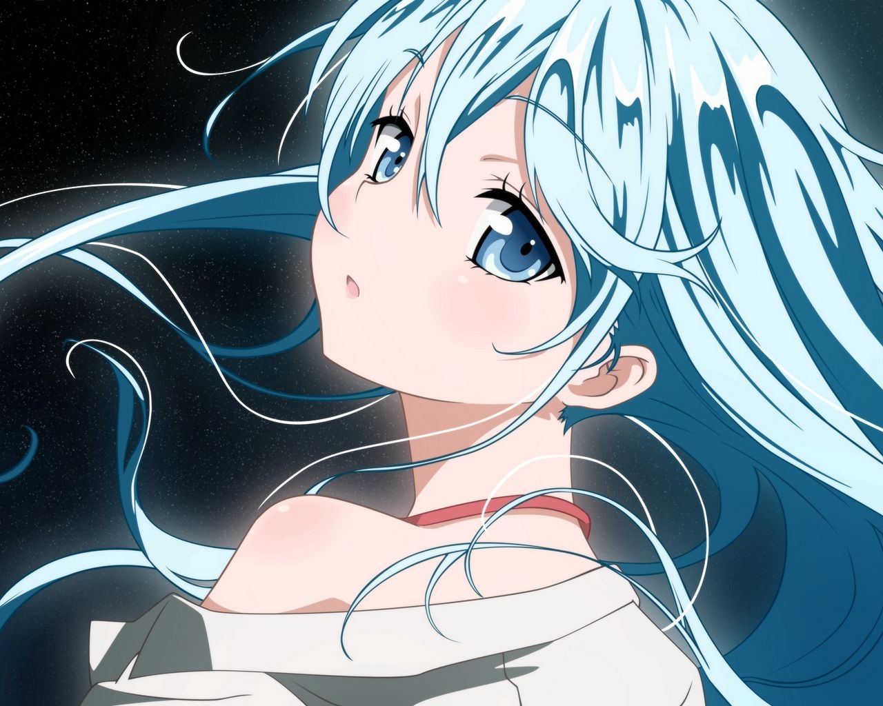 1280x1030 Download wallpaper  anime, girl, hair, blue, eyes standard 5:4 HD background, Desktop