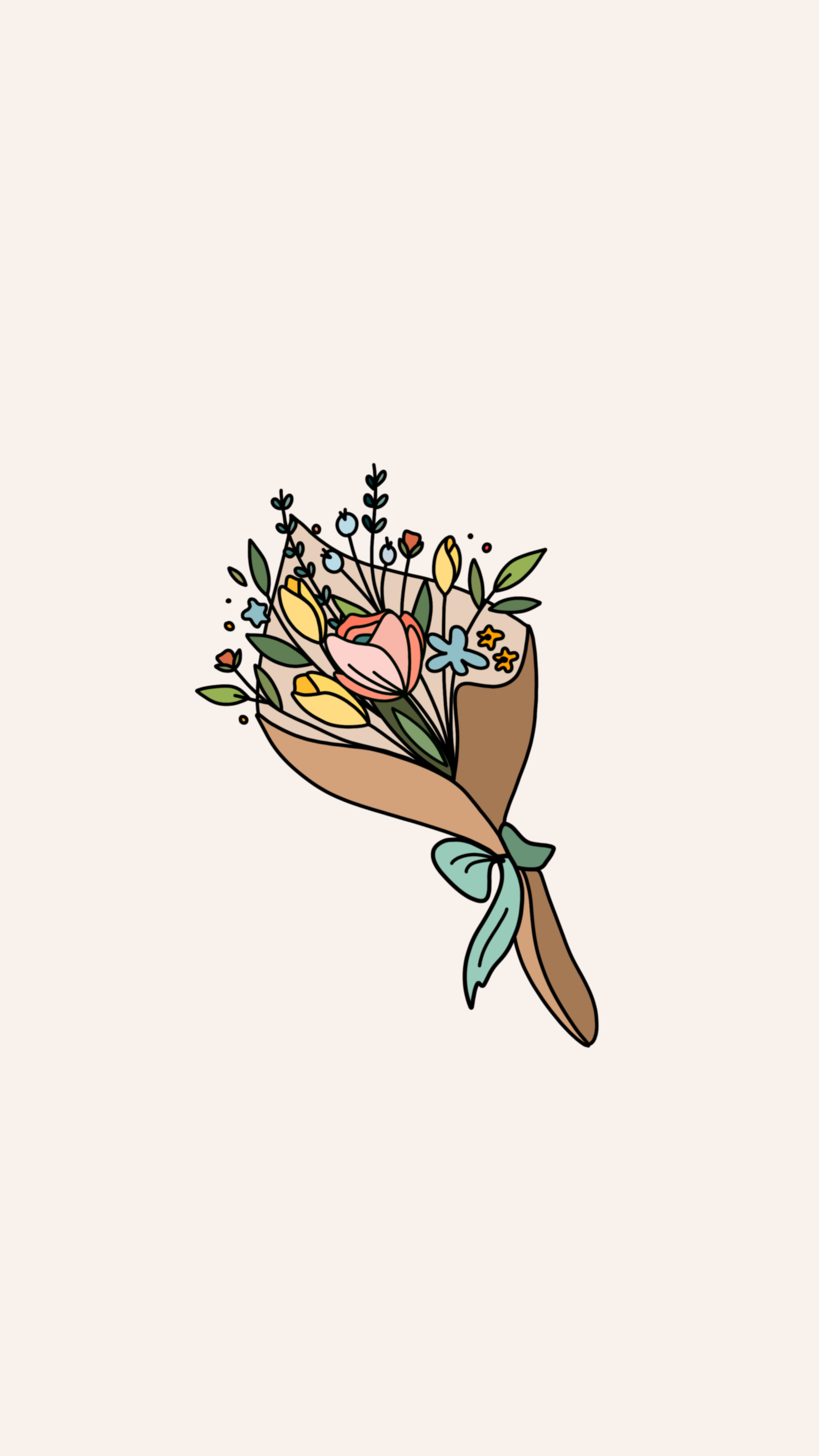 2160x3840 Floral drawing, Phone