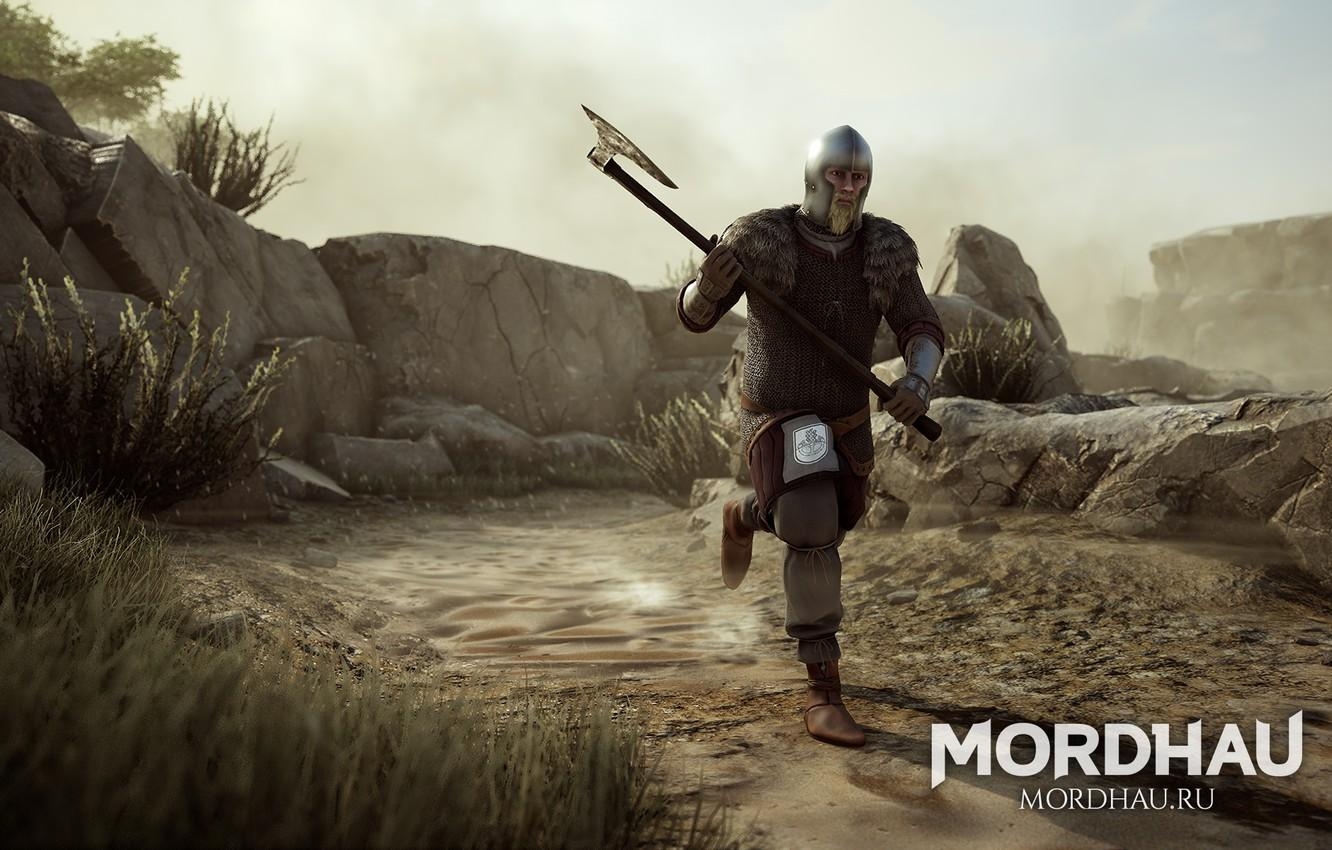 1340x850 Wallpaper warrior, the middle ages, Mordhau, medieval action, Desktop