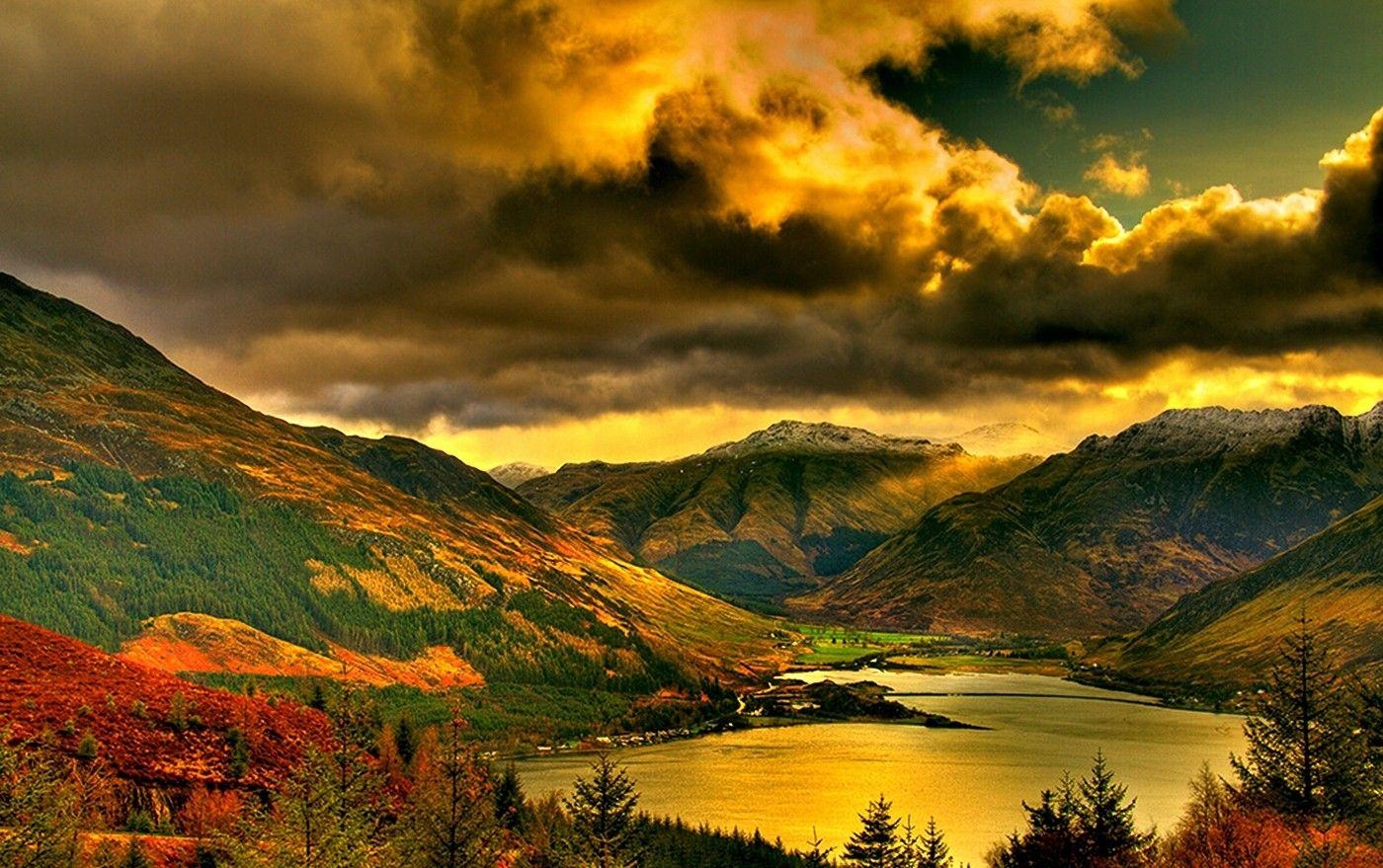 1400x880 Mountains: Beauty Northwest Highlands Scotland Kintail Sunrise, Desktop