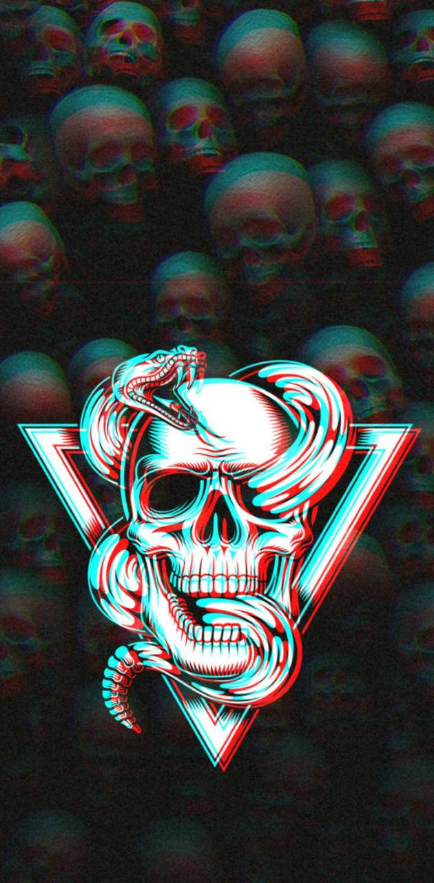 630x1280 Download Trippy Aesthetic Skull, Phone