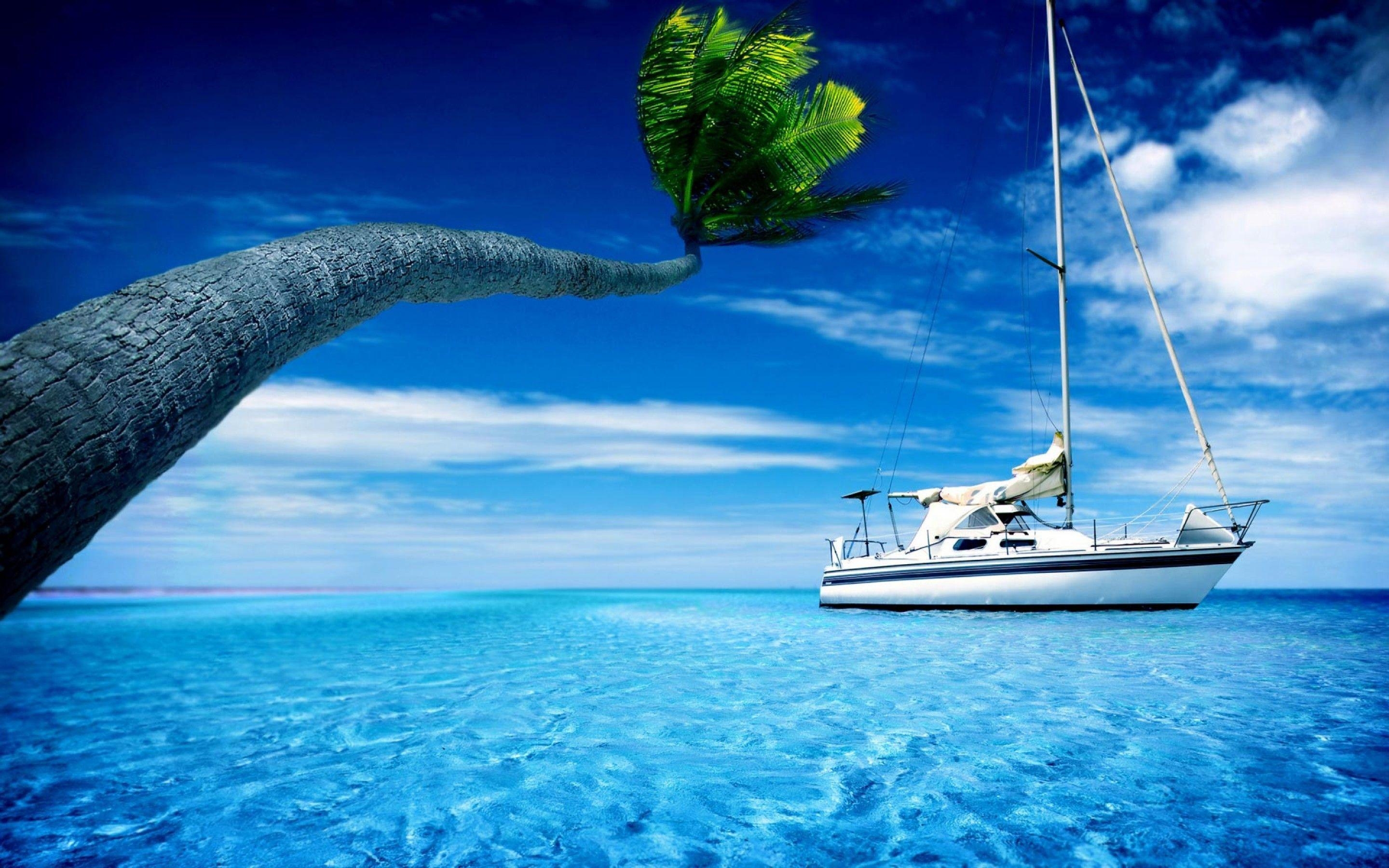 2880x1800 Hd Wallpaper Boat in Paradise Beach Wallpaper Deskx1800PX, Desktop