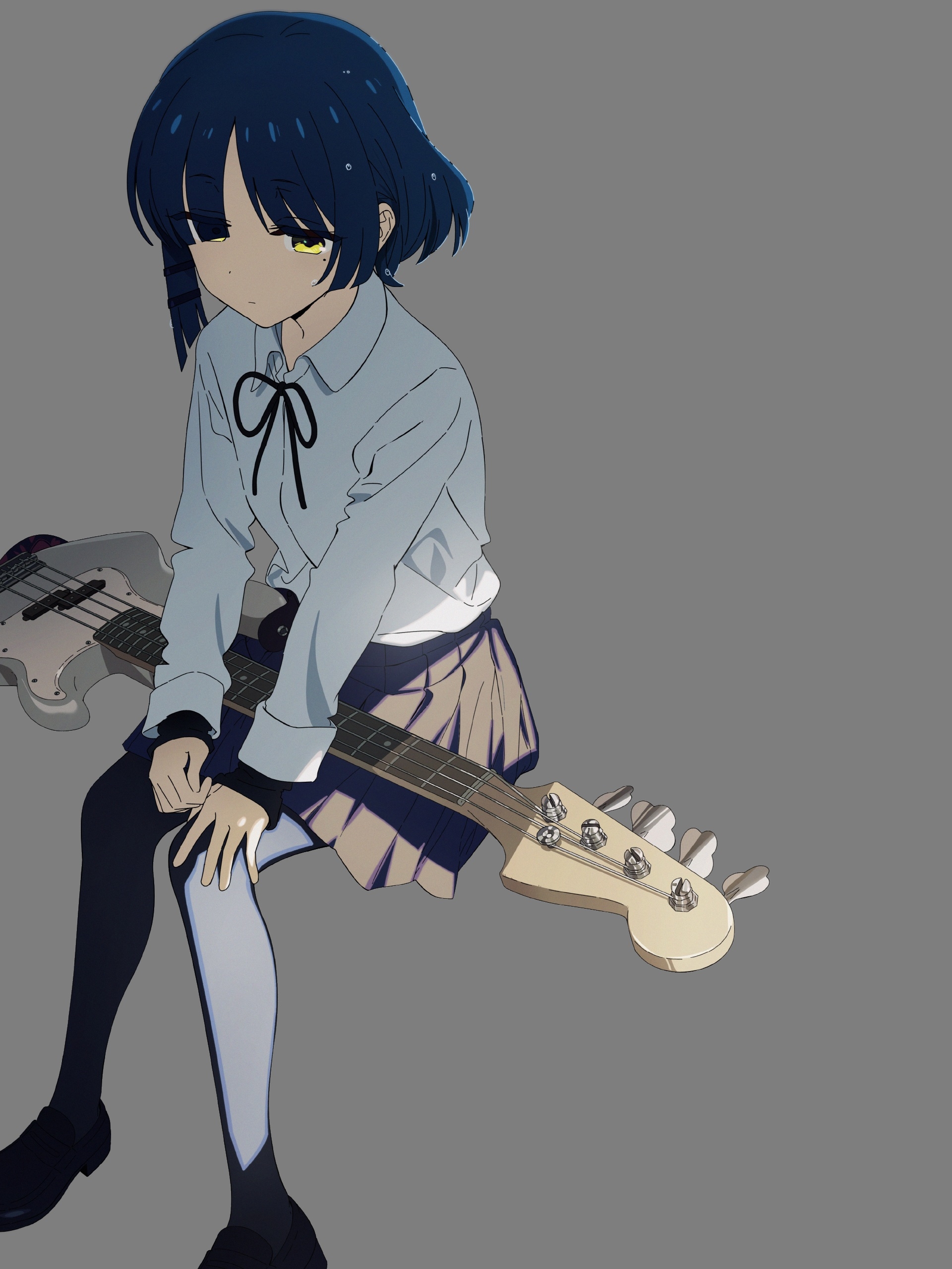 1920x2560 kerorira bocchi the rock! yamada ryou guitar pantyhose seifuku transparent png wet, Phone