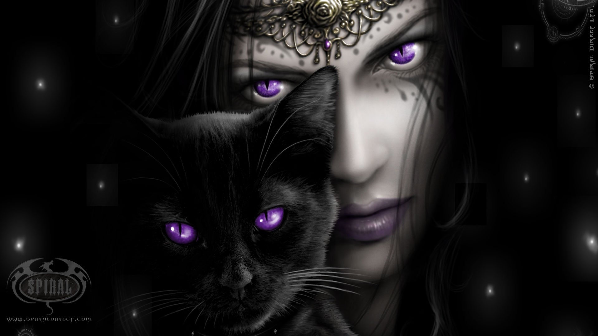 1920x1080 Witch purple eyes black cat wallpaperx1080, Desktop