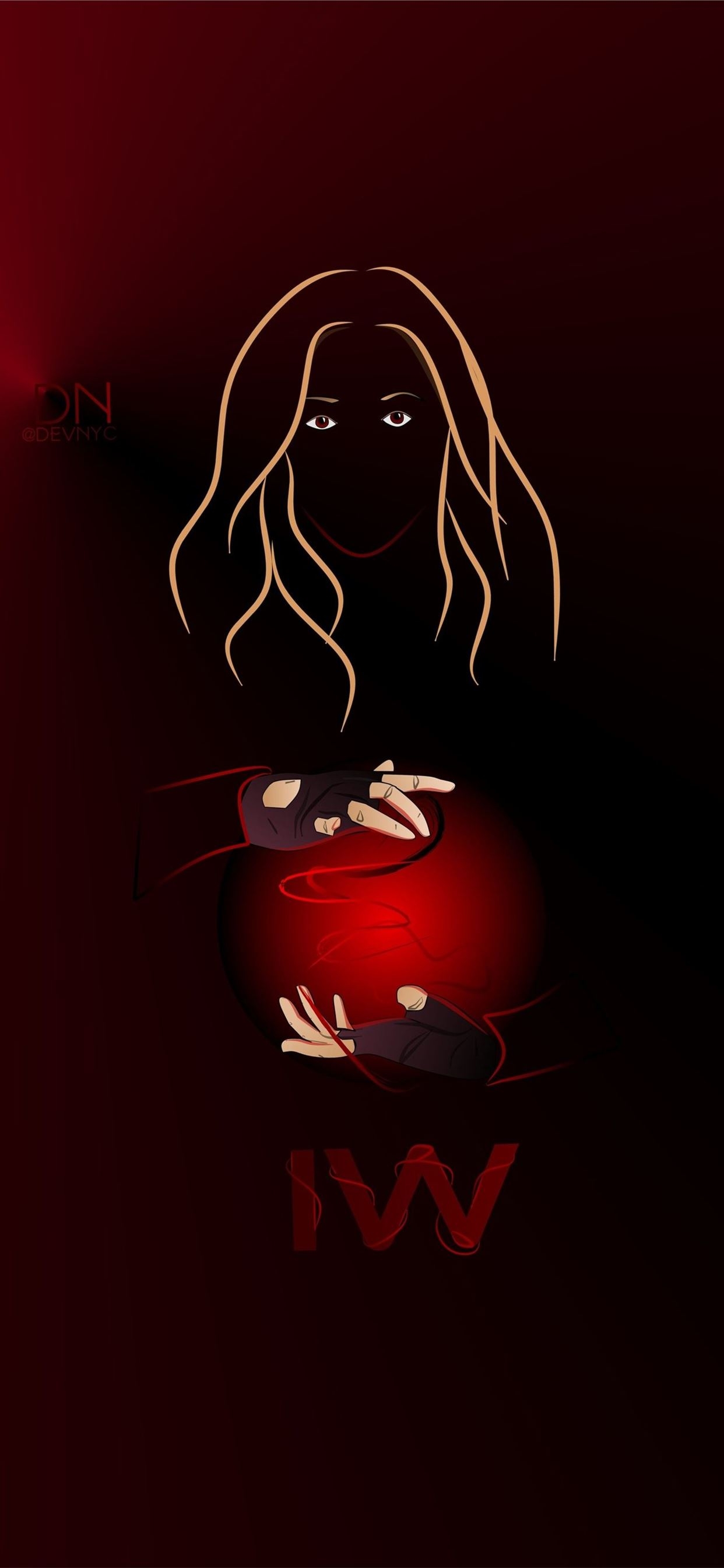 1250x2690 Scarlet Witch Neon Cave iPhone, Phone