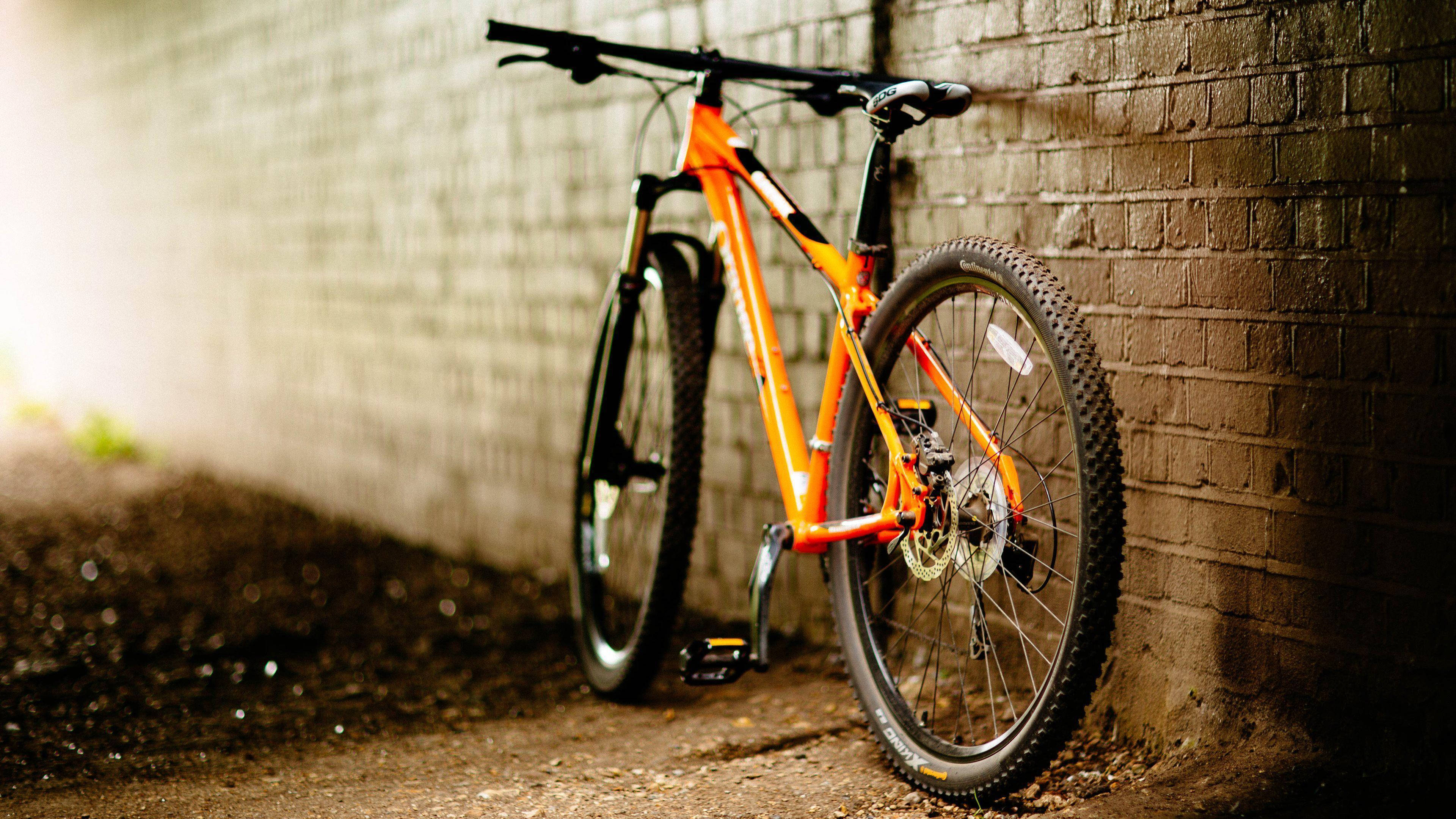 3840x2160 Download Orange Bicycle 4k Bike Wallpaper, Desktop