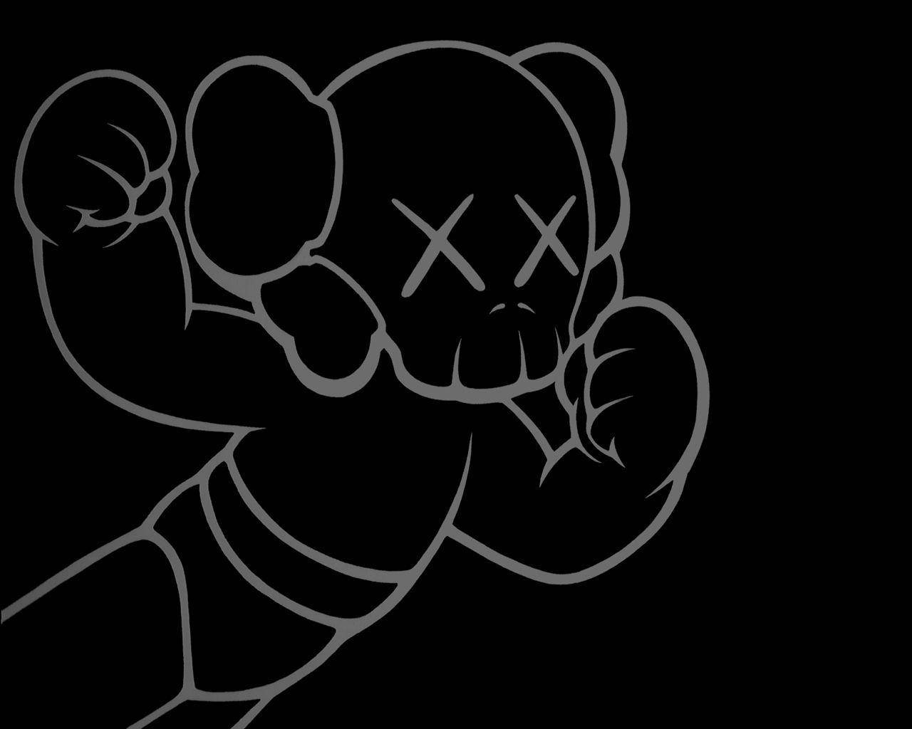 1280x1030 Download Black And White Strong Kaws Pc Wallpaper, Desktop