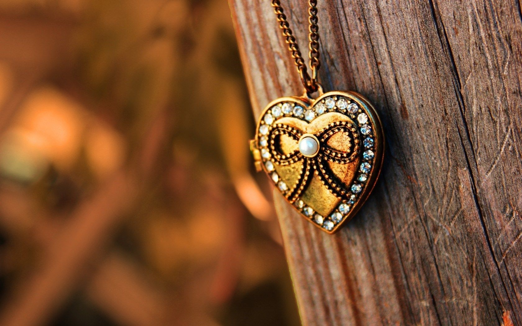 1680x1050 Pendant Heart Chain Wood, Desktop