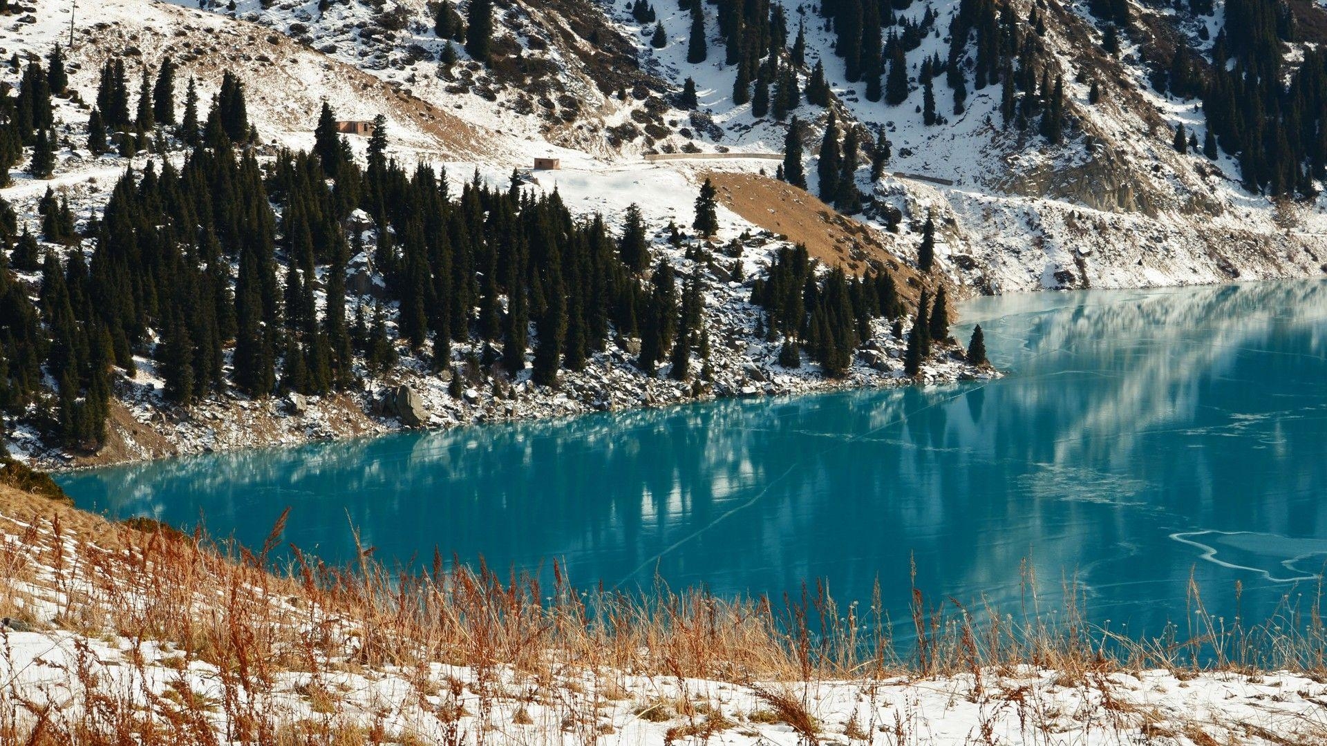 1920x1080 Lakes Located Almaty Kazakhstan Lake Salt City Desktop Wallpaper, Desktop