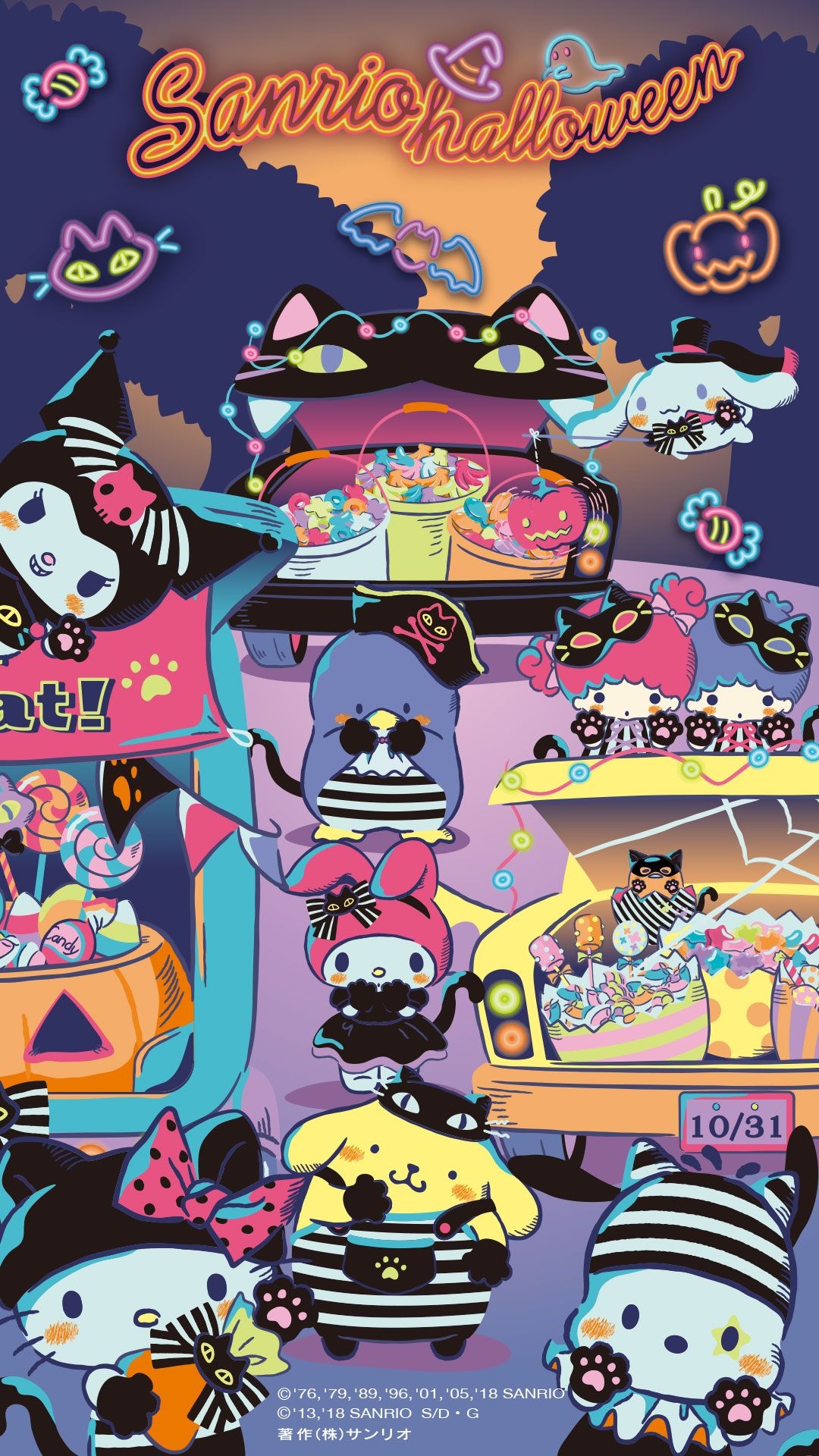 1080x1920 1080×1920】201810 Sanrio Halloween Special. Hello kitty halloween wallpaper, Hello kitty halloween, Hello kitty iphone wallpaper, Phone