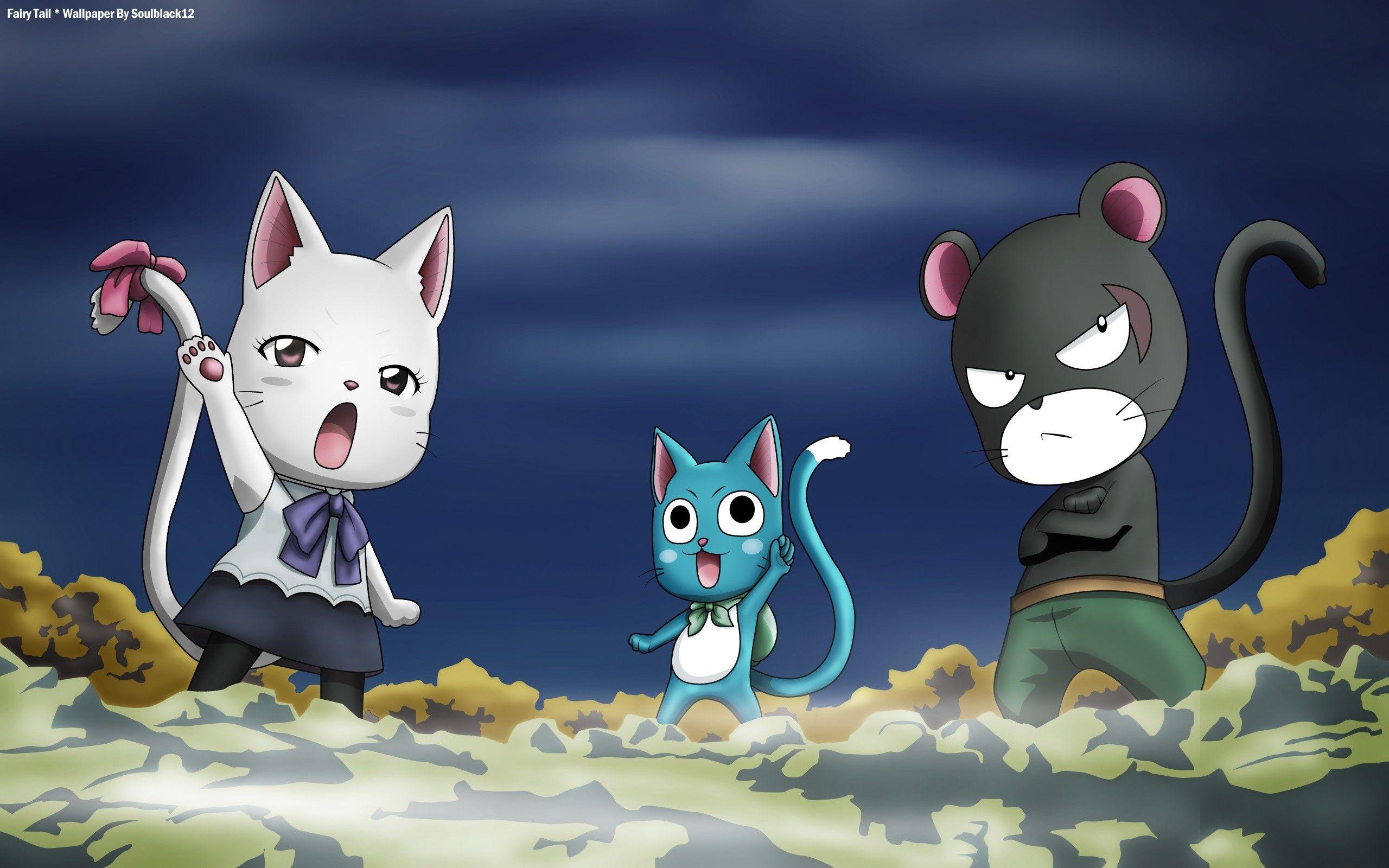 2560x1600 happy, cats, Fairy Tail, anime wallpaper, Desktop