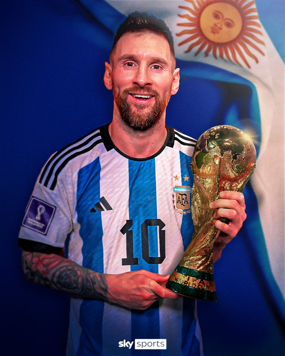 1080x1350 Sky Sports His Record Breaking 26th World Cup Appearance. In His Last World Cup Game. With Two Goals In The Final. Lionel Messi Finally Gets His Hands On The World, Phone