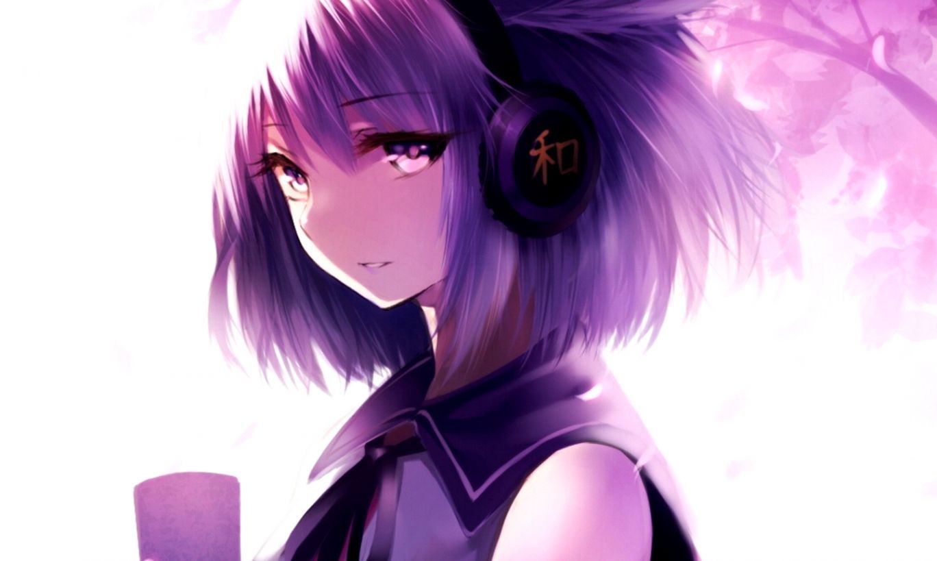 1370x820 Purple Anime Girl Wallpaper Free Purple Anime Girl Background, Desktop