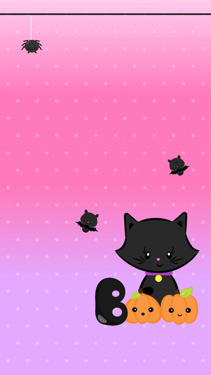 720x1280 Download Kawaii Halloween Black Cat Wallpaper, Phone