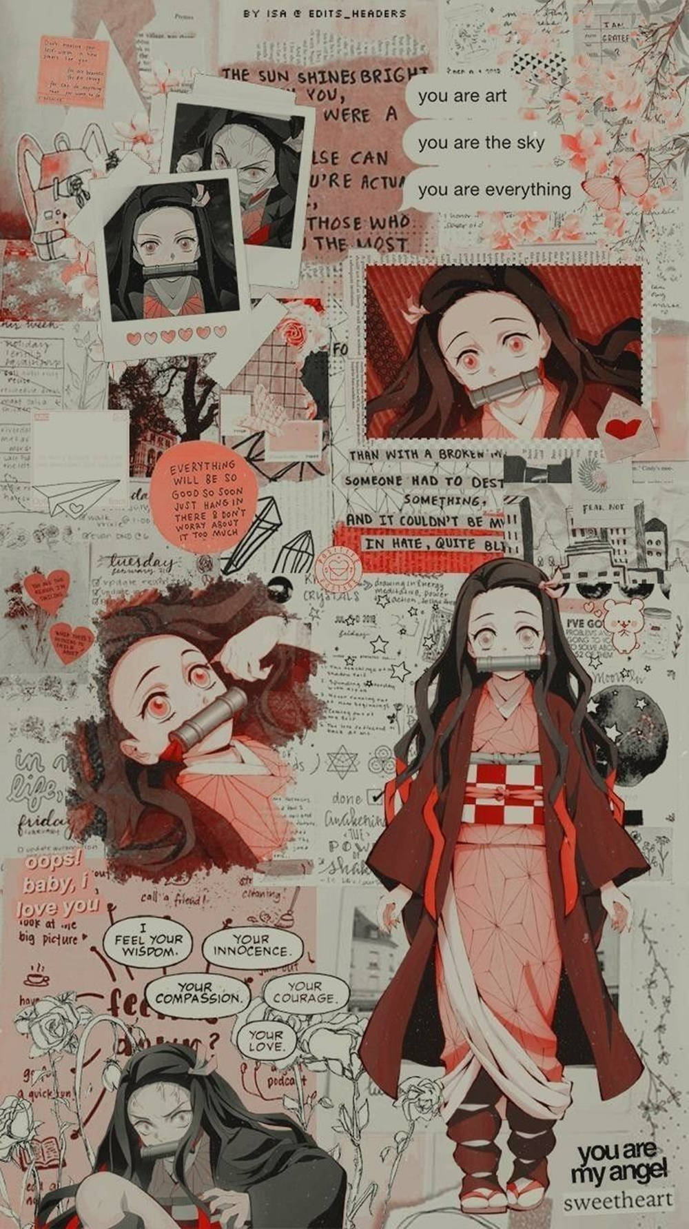 1000x1790 Download Cute Nezuko Aesthetic Collage Wallpaper, Phone