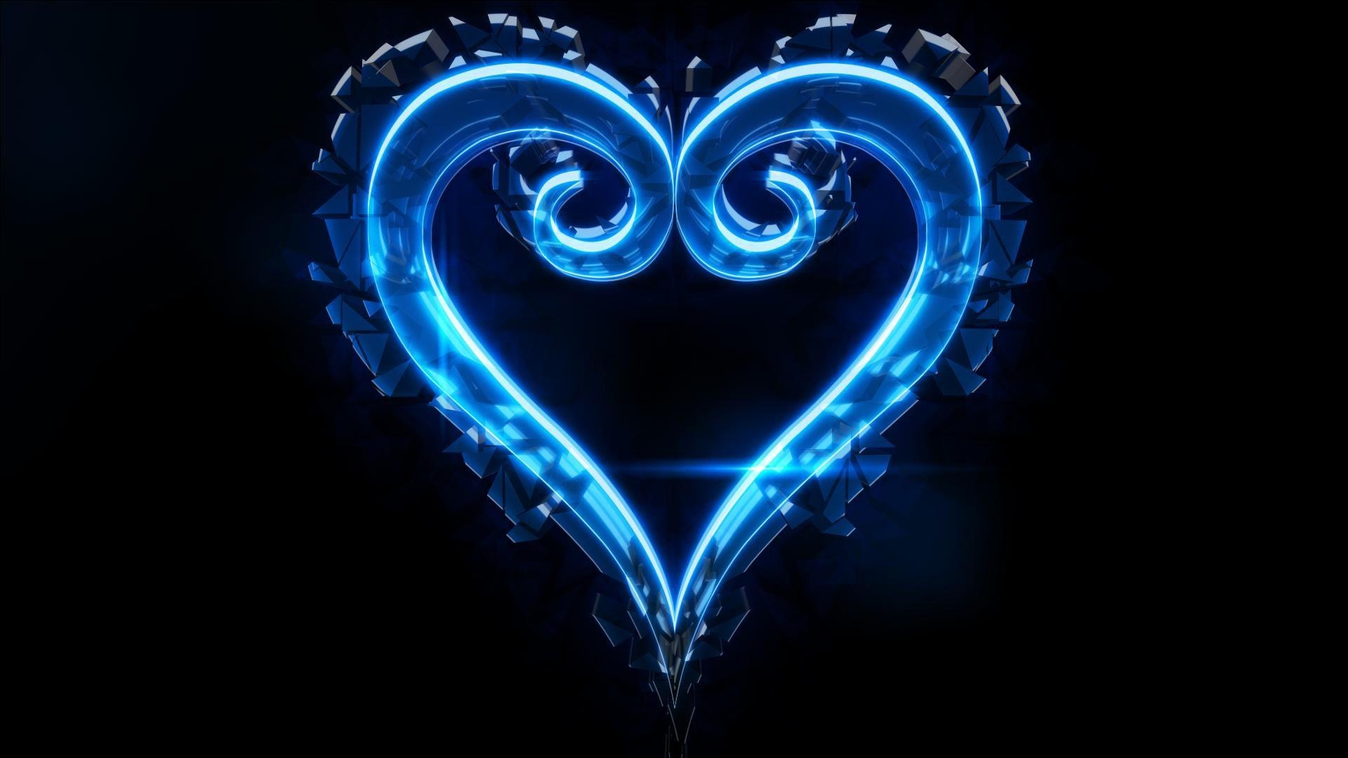 1920x1080 Blue Neon Heart Full HD Wallpaper and Backgroundx1080, Desktop