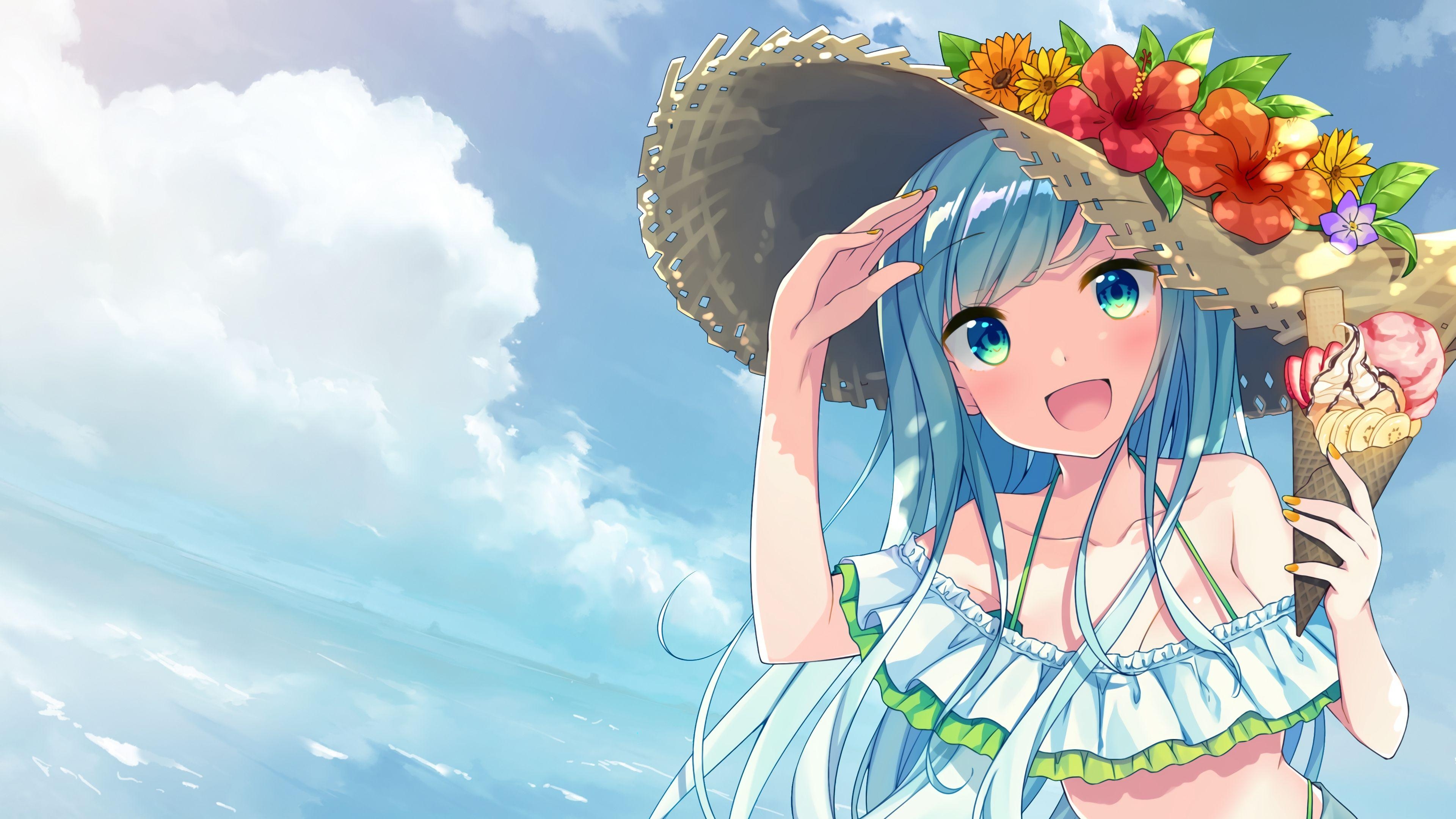 3840x2160 Summer Anime Girl Wallpaper Free Summer Anime Girl Background, Desktop