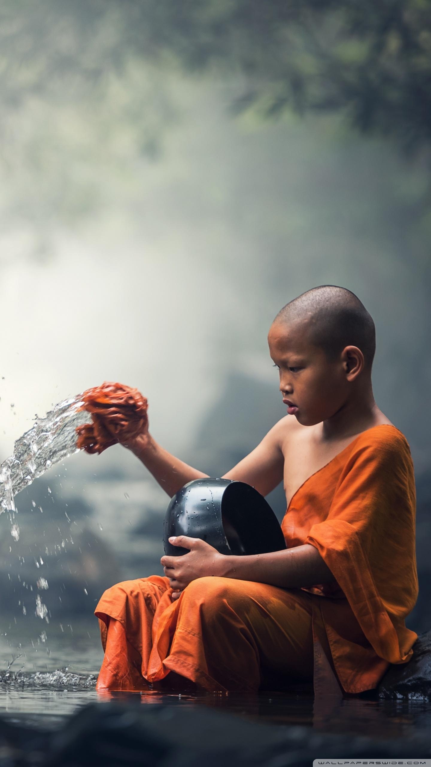 1440x2560 Buddhist Monk Wallpaper. Peaceful, Phone