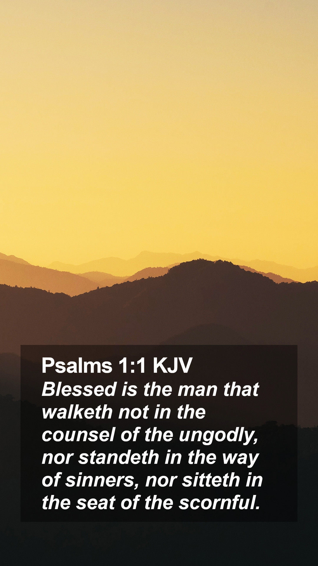 1080x1920 Psalms 1:1 KJV Mobile Phone Wallpaper is the man that walketh not, Phone