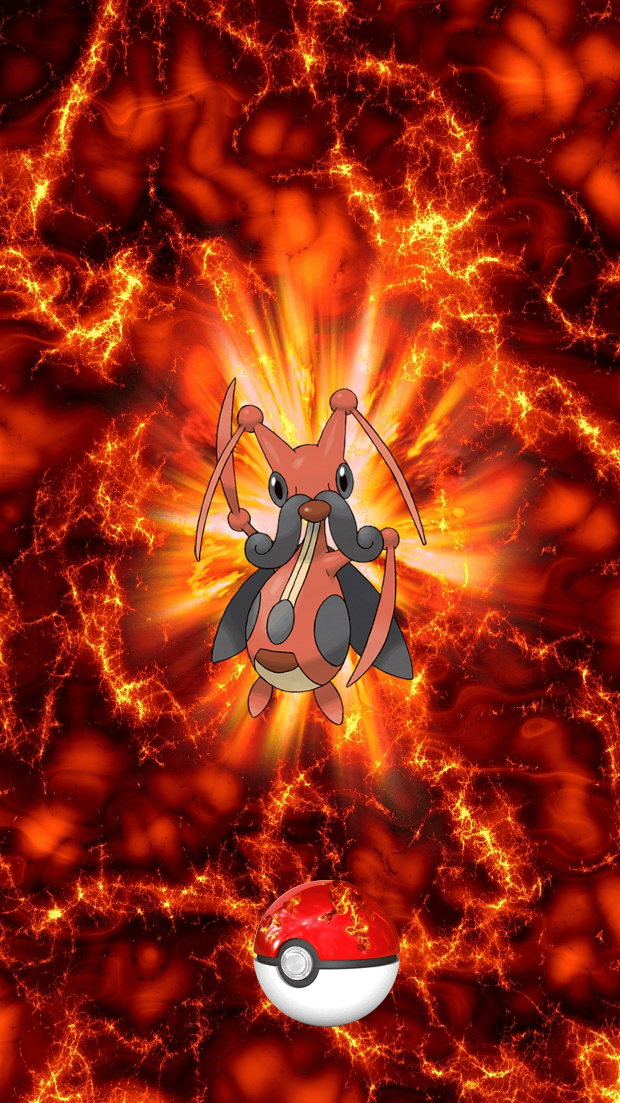 1250x2210 Fire Pokeball Kricketune Unknown Kricketot, Phone