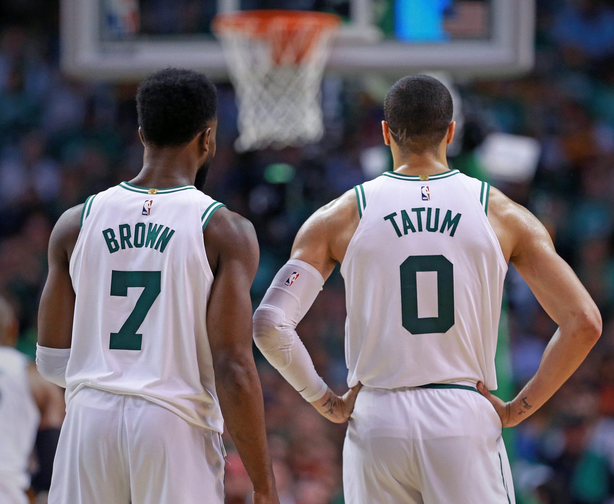 2050x1690 Jayson Tatum, Jaylen Brown Break Celtics Record in Season Opener, Desktop