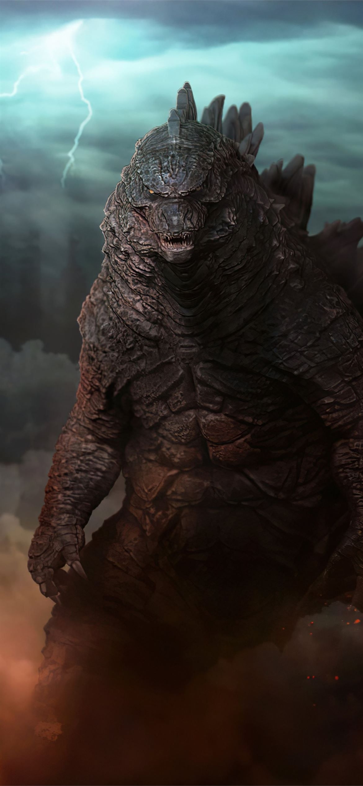 1170x2540 godzilla creature concept 4k iPhone 12 Wallpaper Free Download, Phone