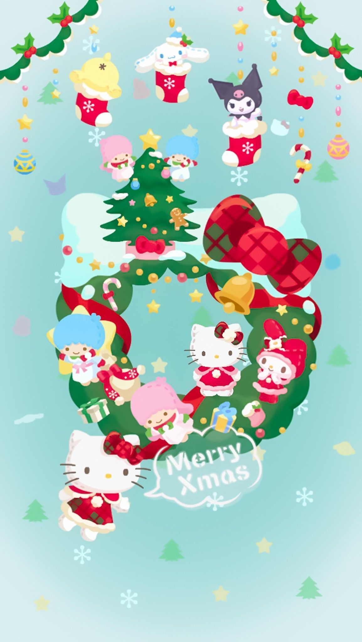 1160x2050 Background Sanrio Christmas Wallpaper Discover more Character, Christmas, Fictional, H. Hello kitty christmas, Hello kitty wallpaper, Hello kitty iphone wallpaper, Phone