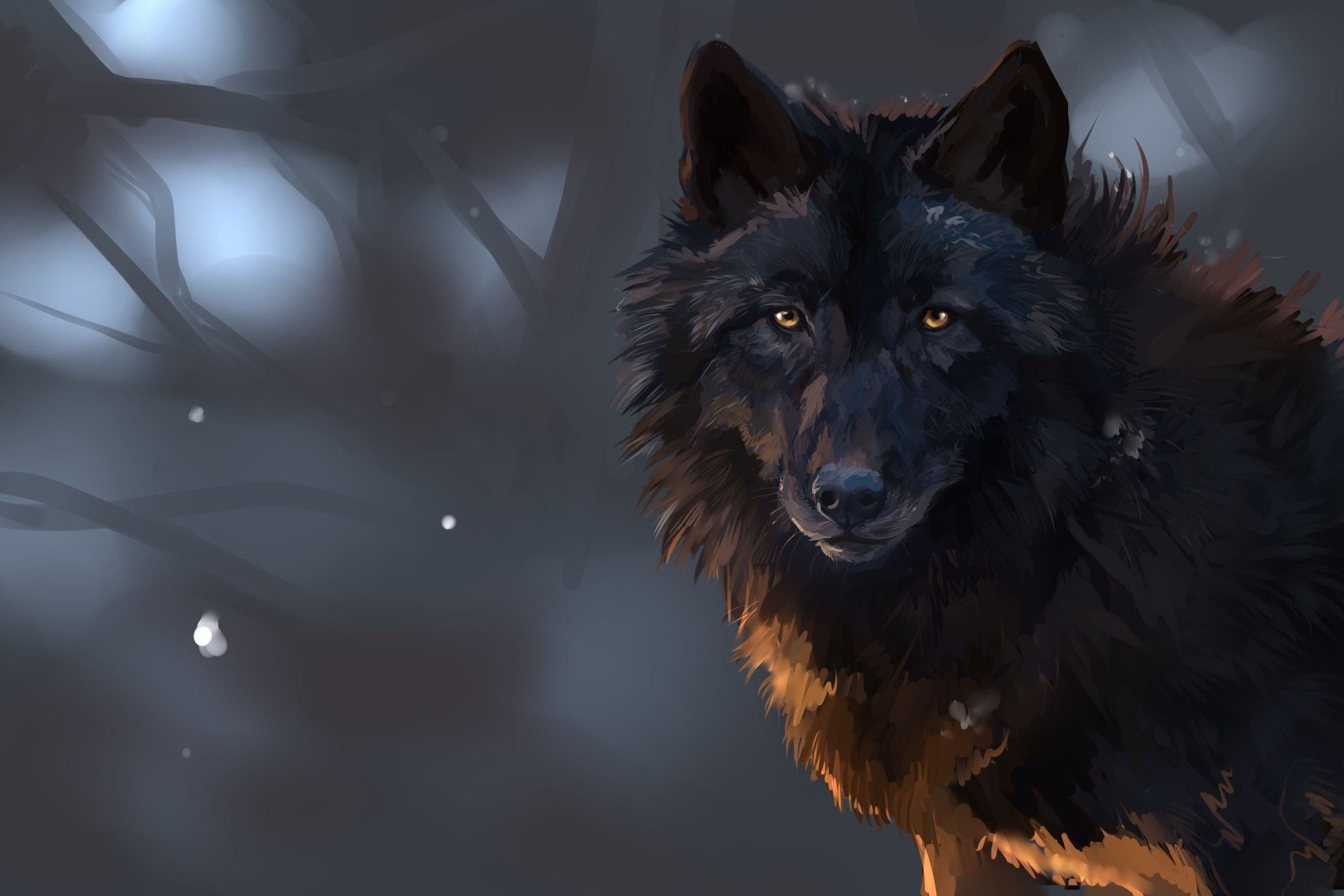 3000x2000 Cool Black Wolf Wallpaper, Desktop