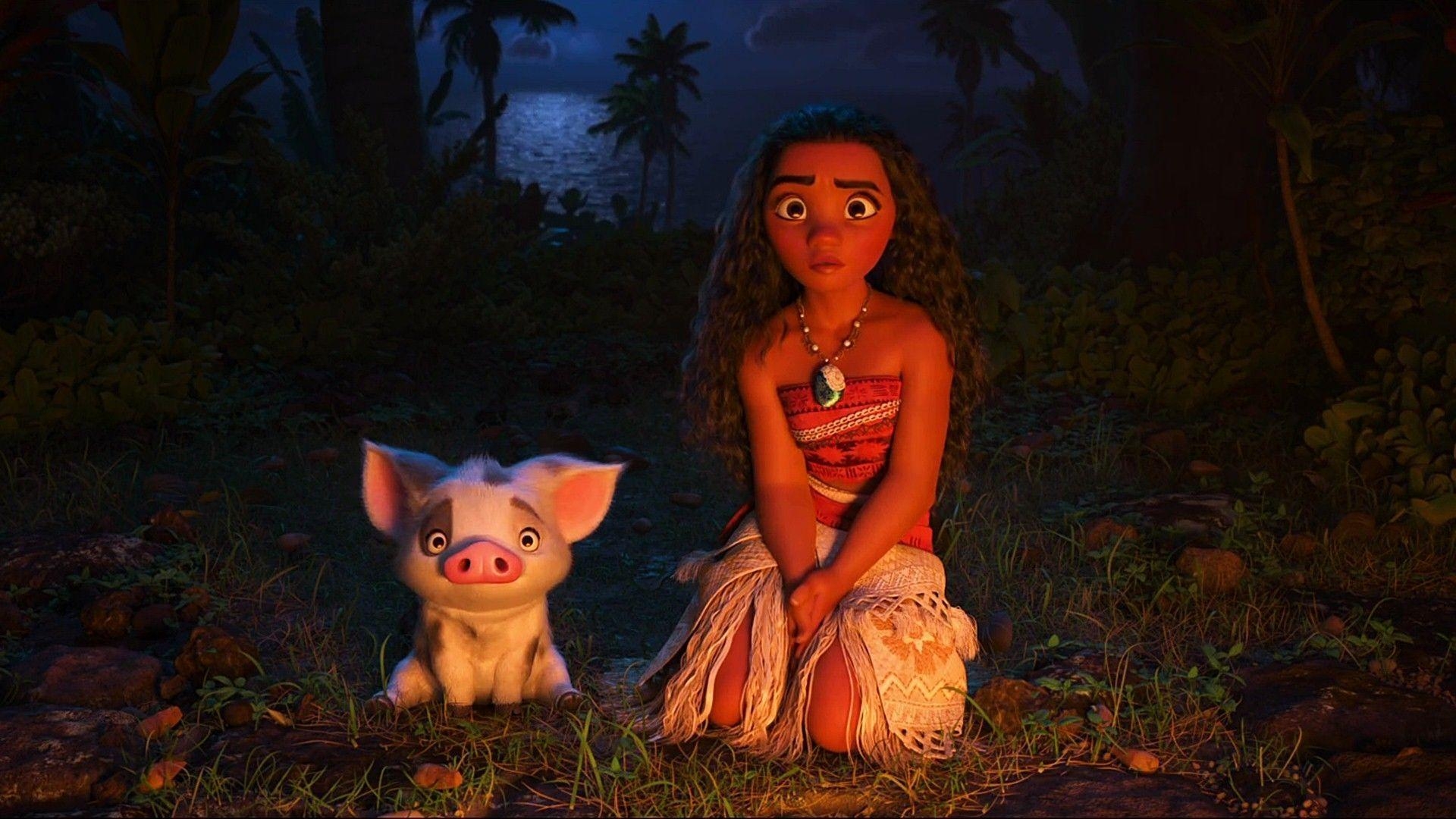 1920x1080 Princess Moana Waialiki And Cute Puppy Dog In Moana Wallpaper, Desktop